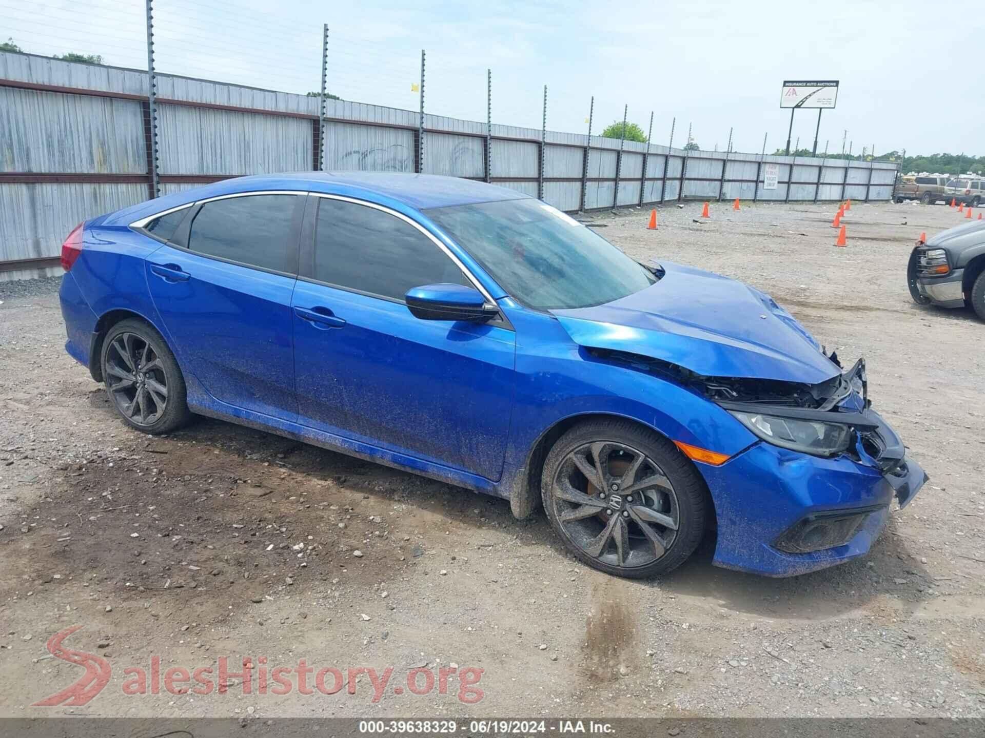 2019 HONDA CIVIC — VIN 19XFC2F8XKE034886