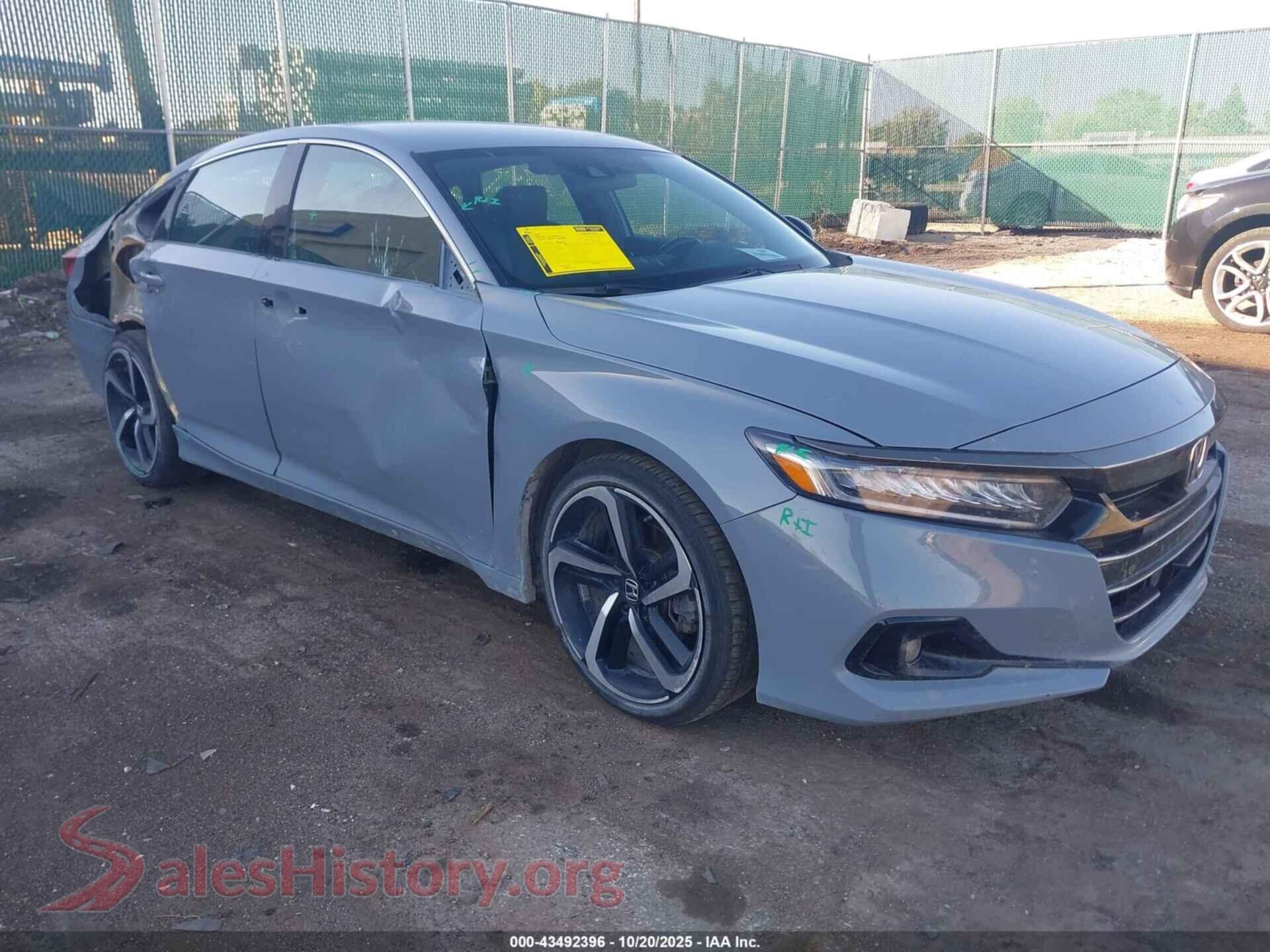 2022 HONDA ACCORD HYBRID — VIN 1HGCV3F26NA044306