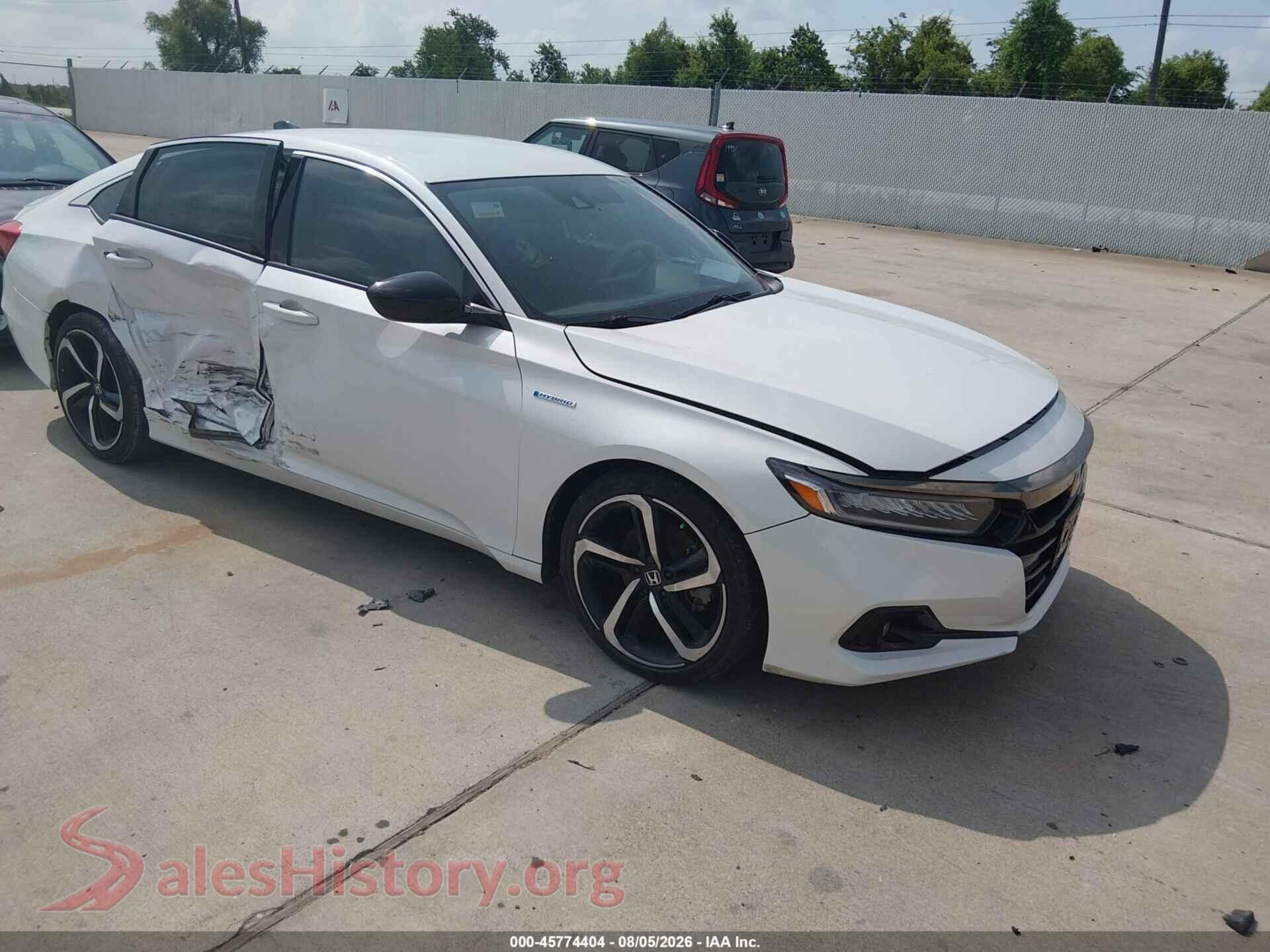 2022 HONDA ACCORD HYBRID — VIN 1HGCV3F27NA038871