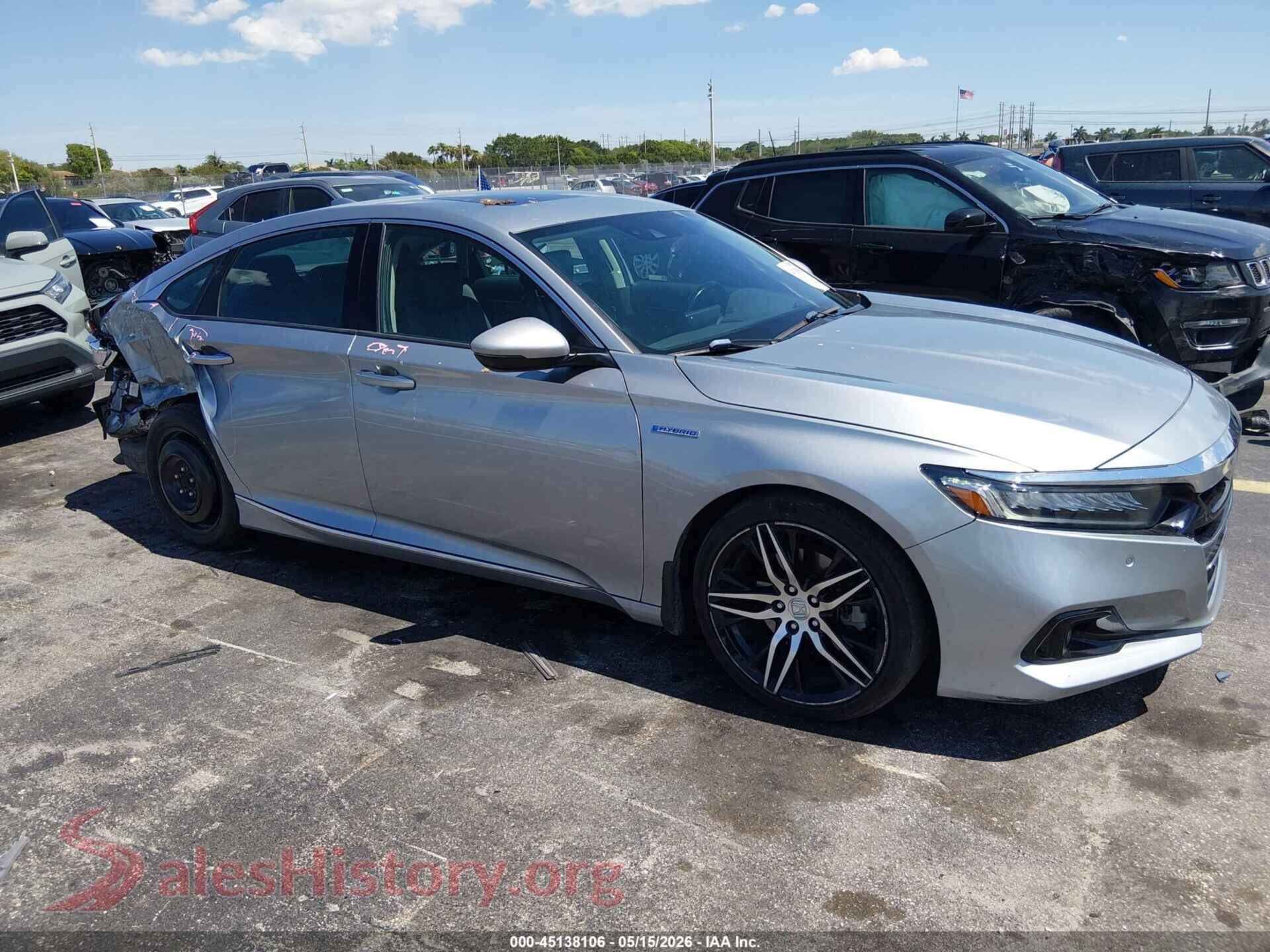 2022 HONDA ACCORD HYBRID — VIN 1HGCV3F96NA006636
