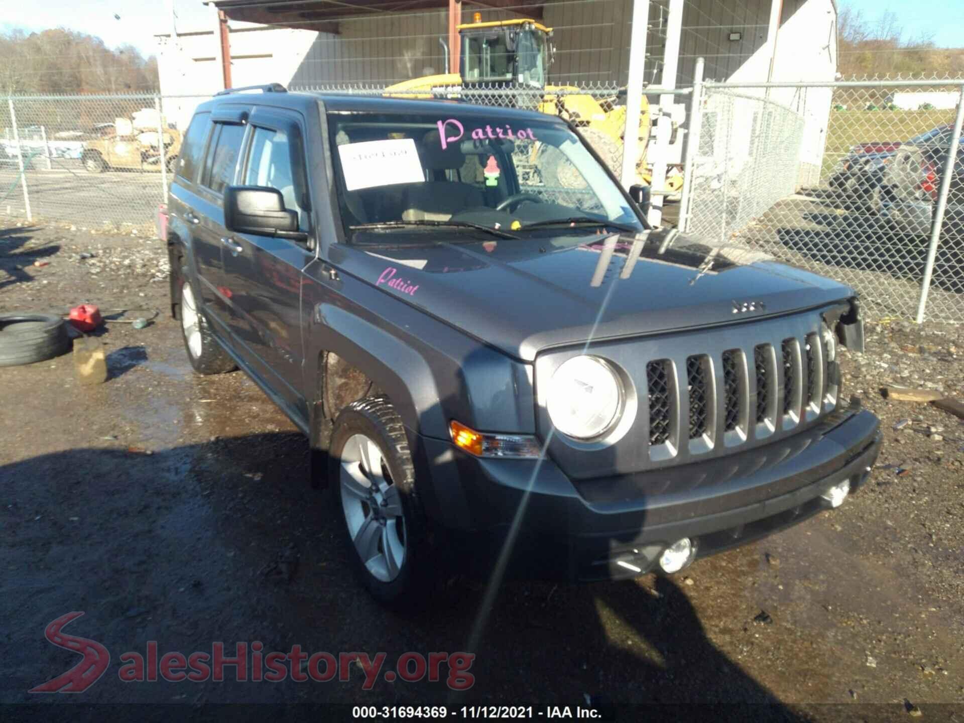 2011 JEEP PATRIOT — VIN 1J4NF1GB9BD282114