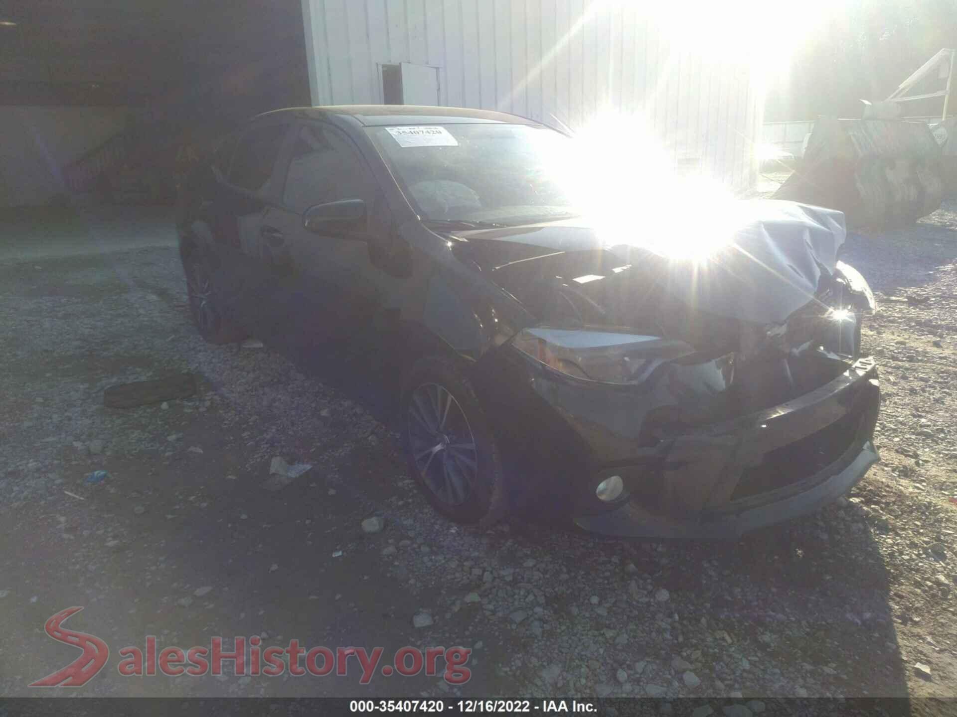 2016 TOYOTA COROLLA — VIN 2T1BURHE9GC618435