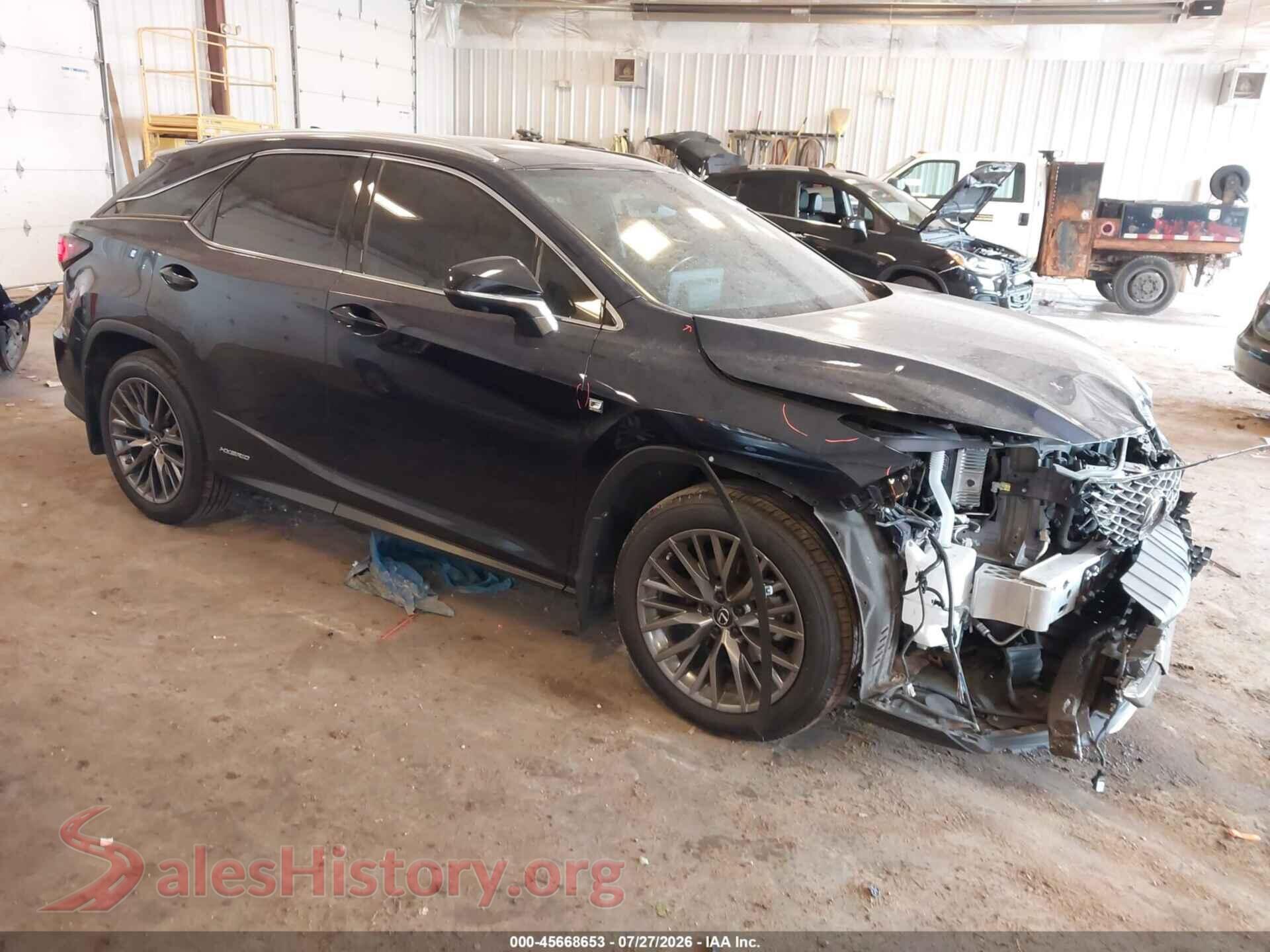 2020 LEXUS RX 450H — VIN 2T2YGMDA6LC051498