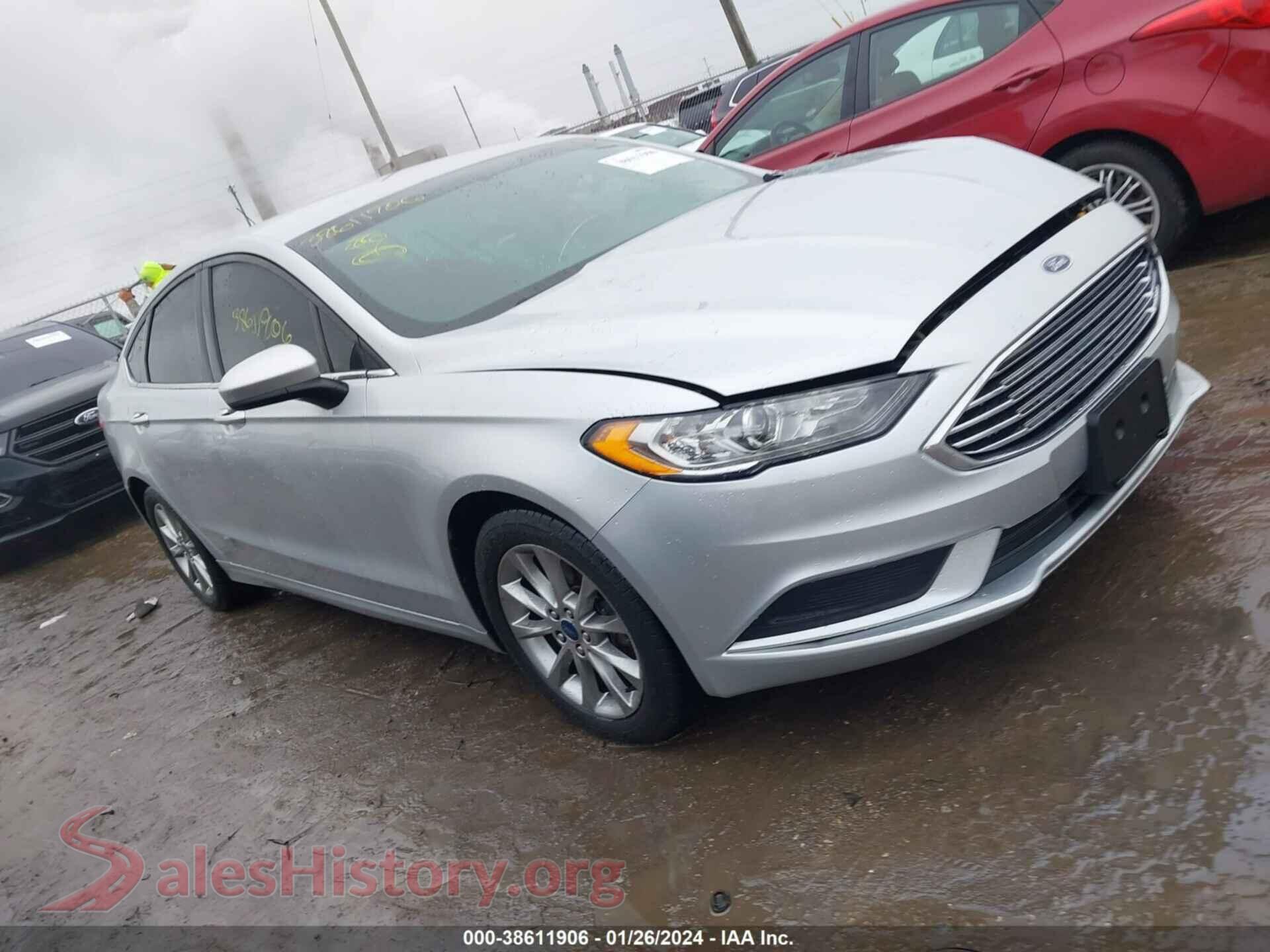 2017 FORD FUSION — VIN 3FA6P0H74HR164893
