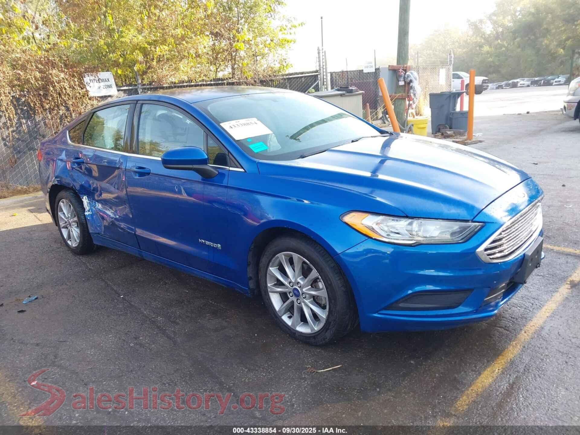 2017 FORD FUSION HYBRID — VIN 3FA6P0LU4HR314014