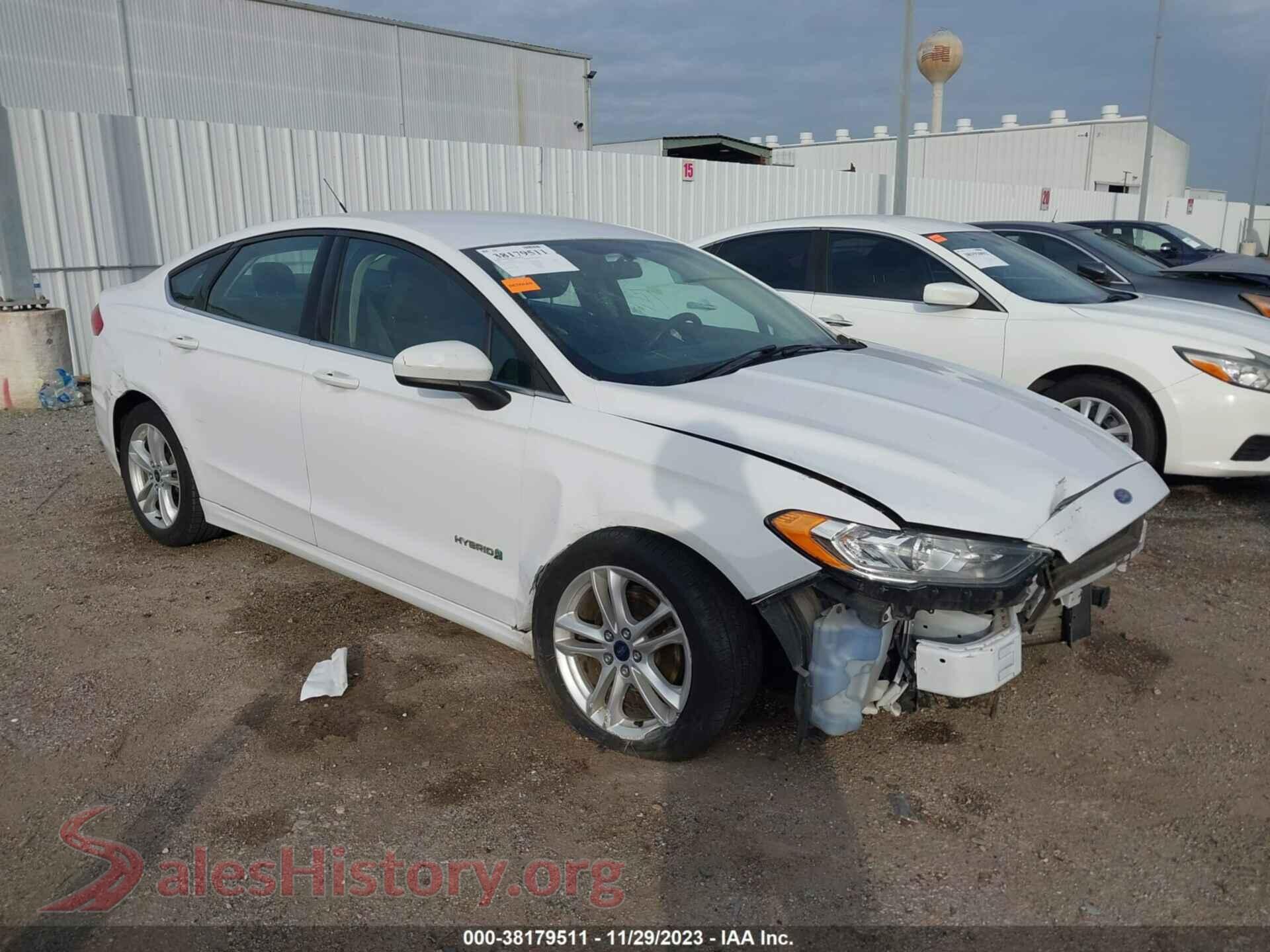 2018 FORD FUSION HYBRID — VIN 3FA6P0LU6JR188129