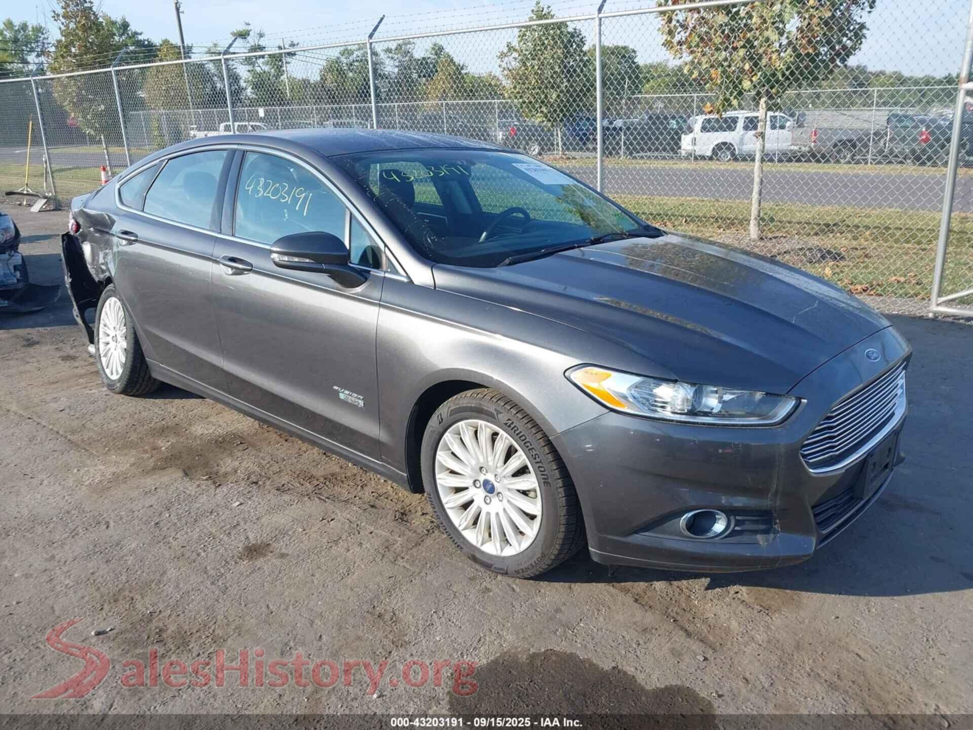 2016 FORD FUSION ENERGI — VIN 3FA6P0PU1GR140833