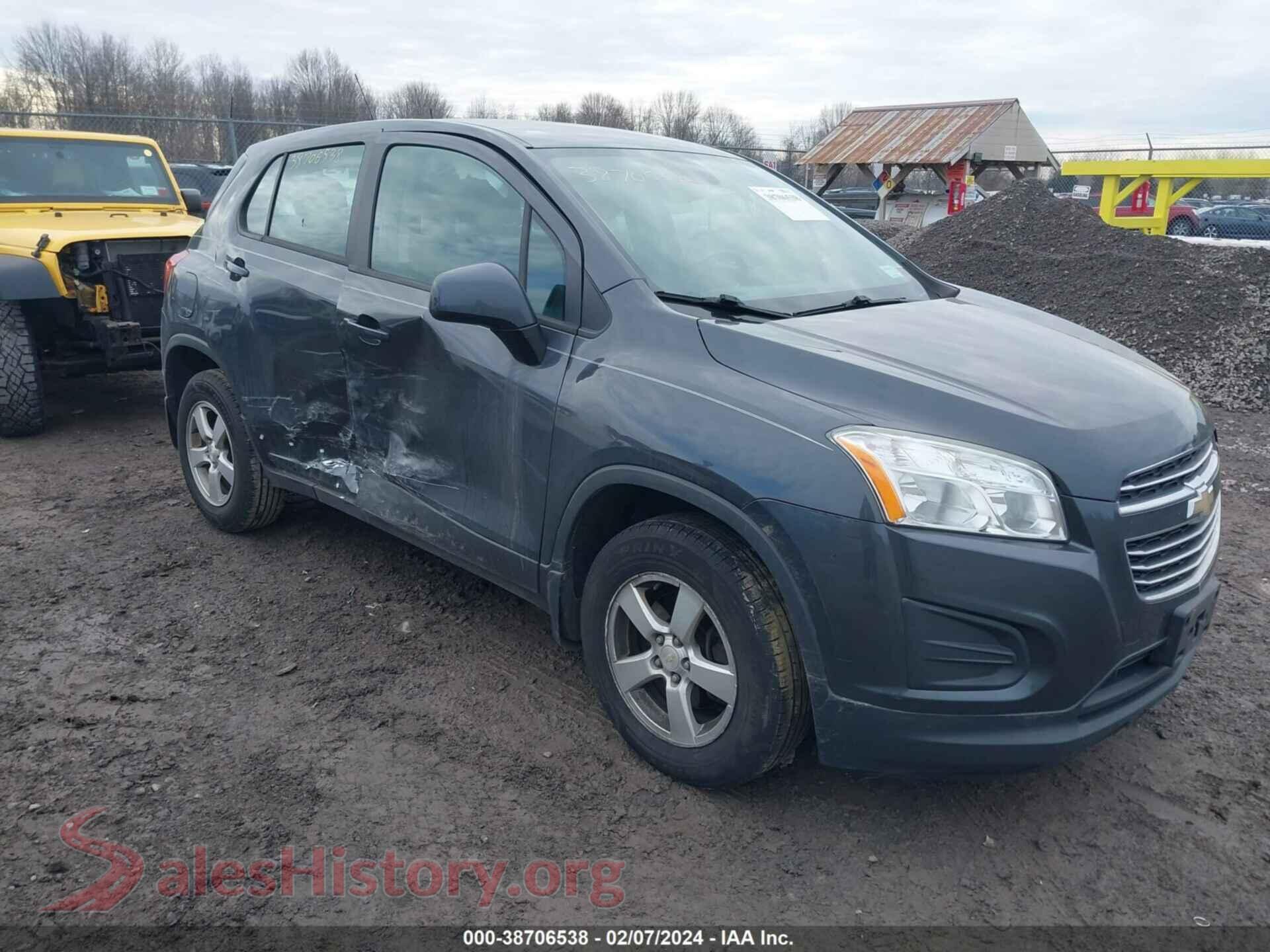 2016 CHEVROLET TRAX — VIN 3GNCJNSB2GL258465