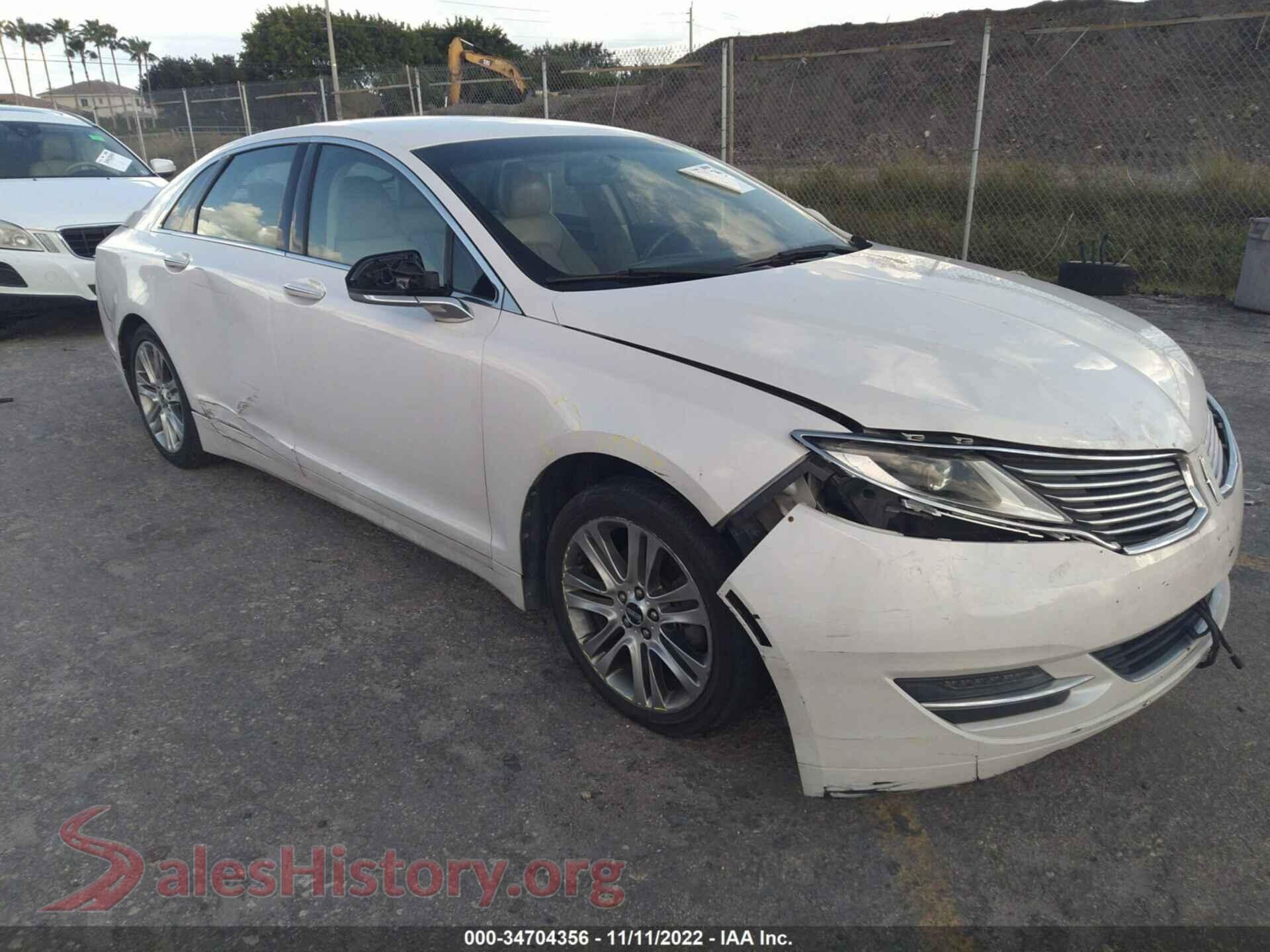 2013 LINCOLN MKZ — VIN 3LN6L2LU2DR801090