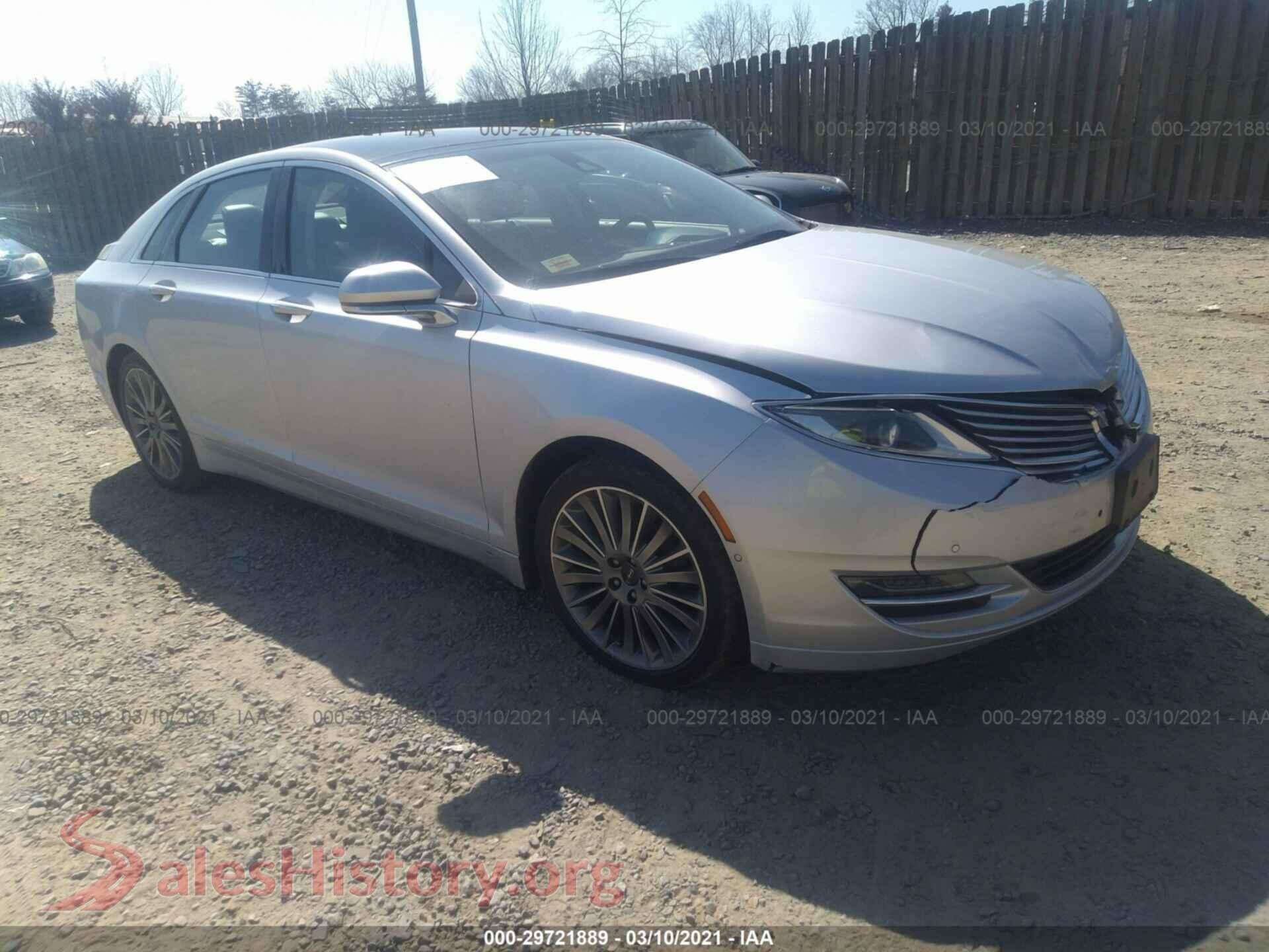 2014 LINCOLN MKZ — VIN 3LN6L2LU6ER805354