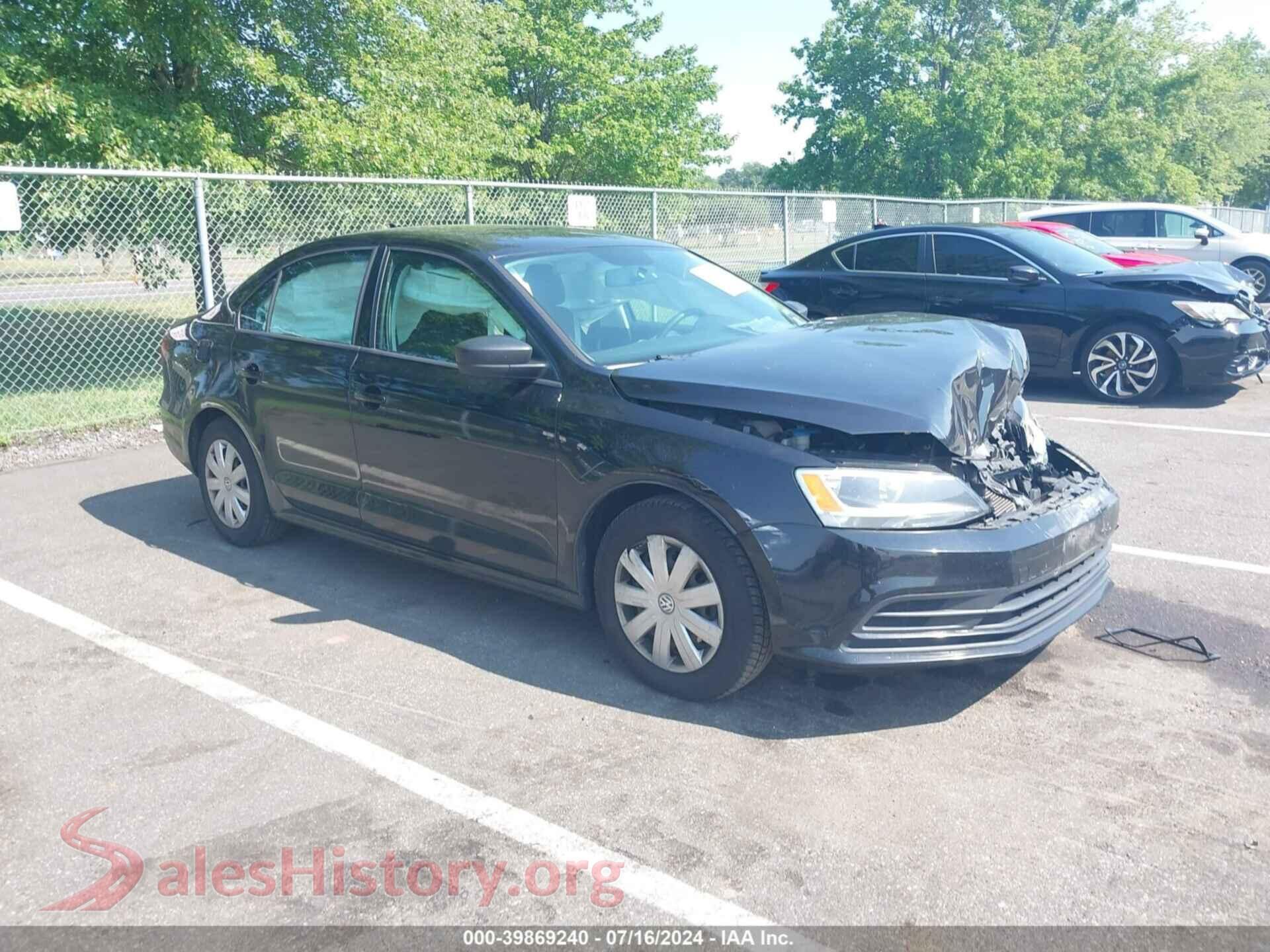 2016 VOLKSWAGEN JETTA — VIN 3VW267AJ3GM287023