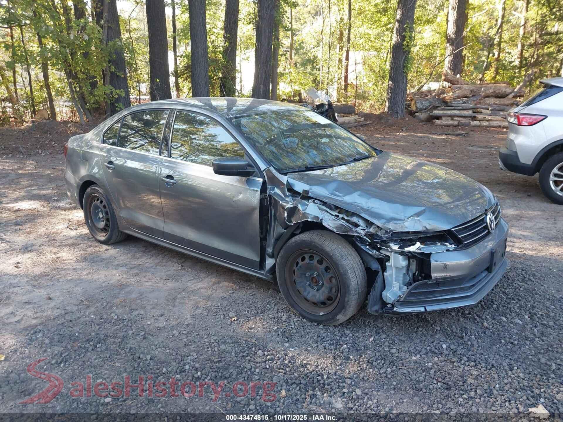 2017 VOLKSWAGEN JETTA — VIN 3VW2B7AJ1HM391765