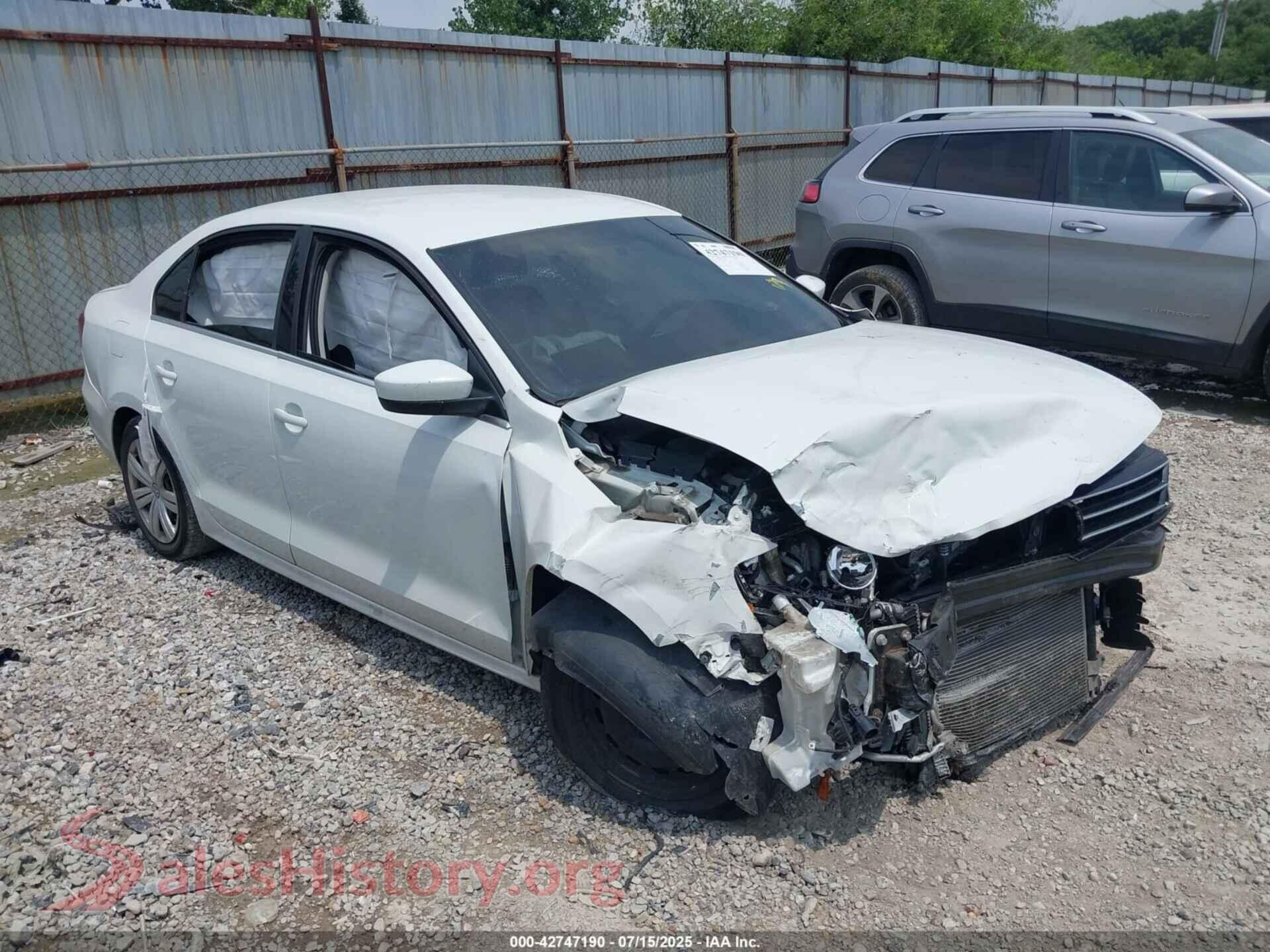 2017 VOLKSWAGEN JETTA — VIN 3VW2B7AJ3HM236621