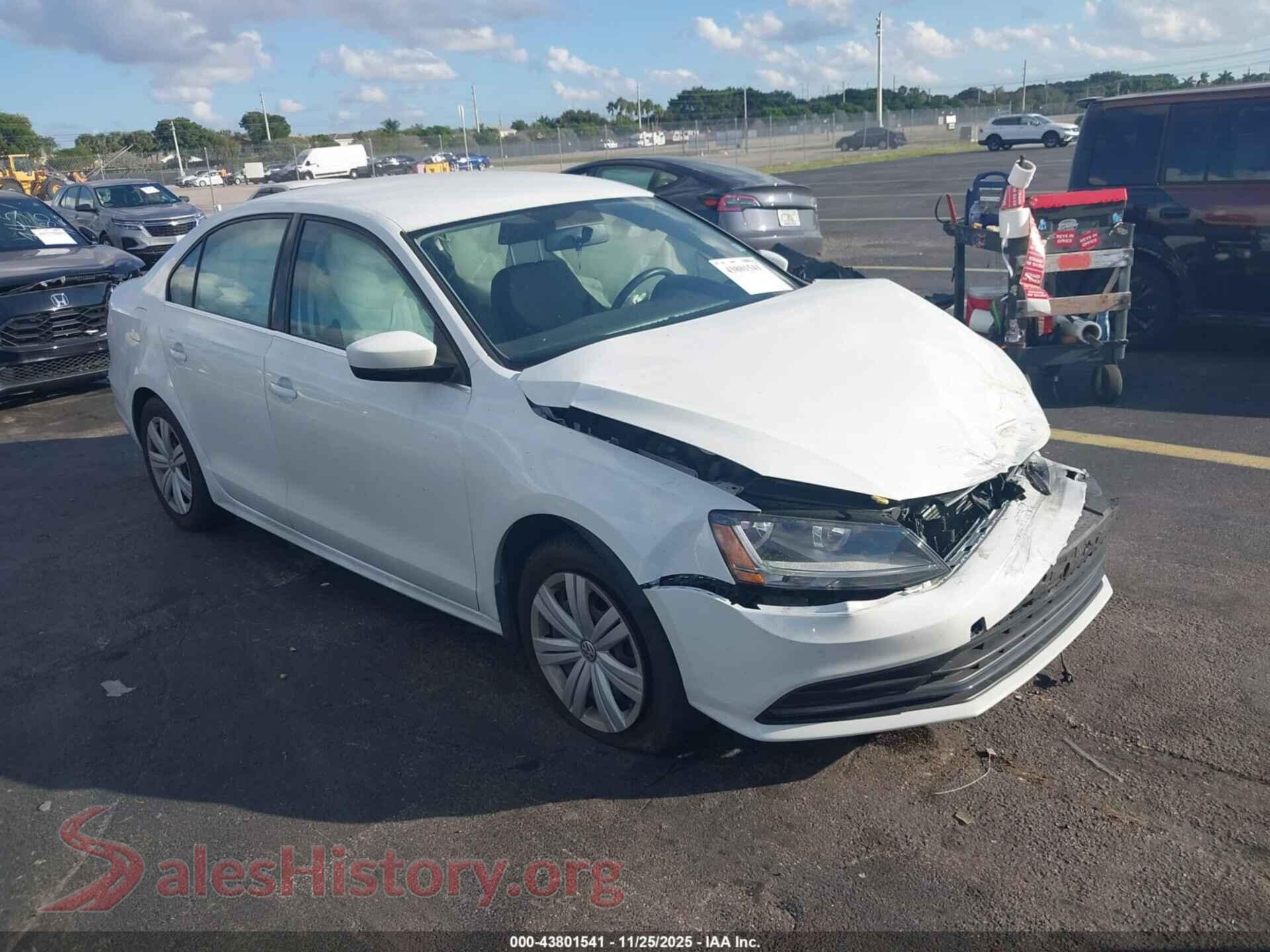 2017 VOLKSWAGEN JETTA — VIN 3VW2B7AJ6HM363556