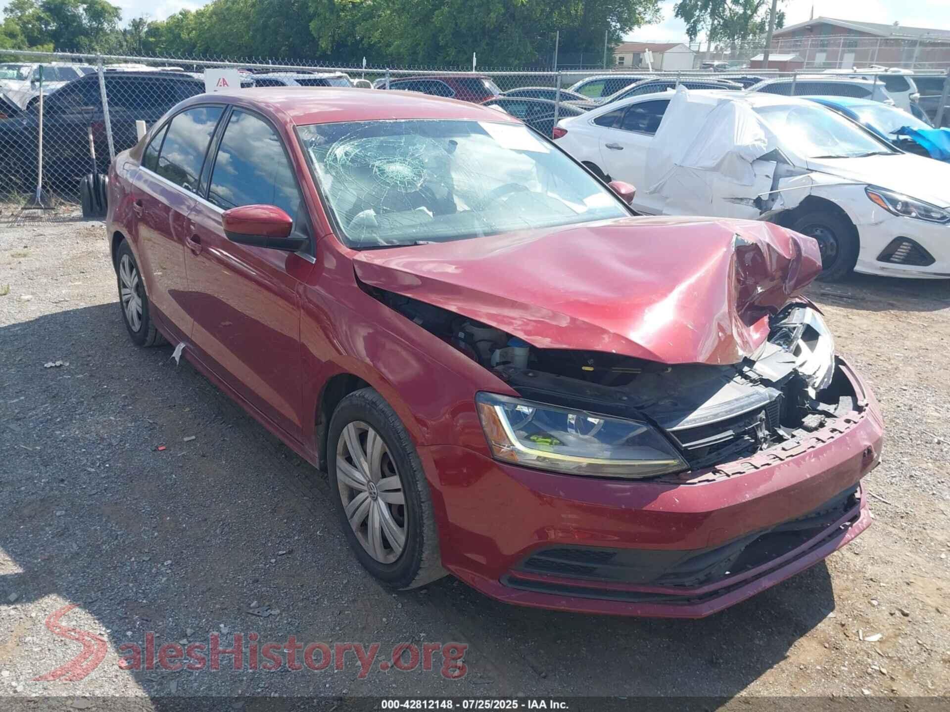 2017 VOLKSWAGEN JETTA — VIN 3VW2B7AJ7HM340495