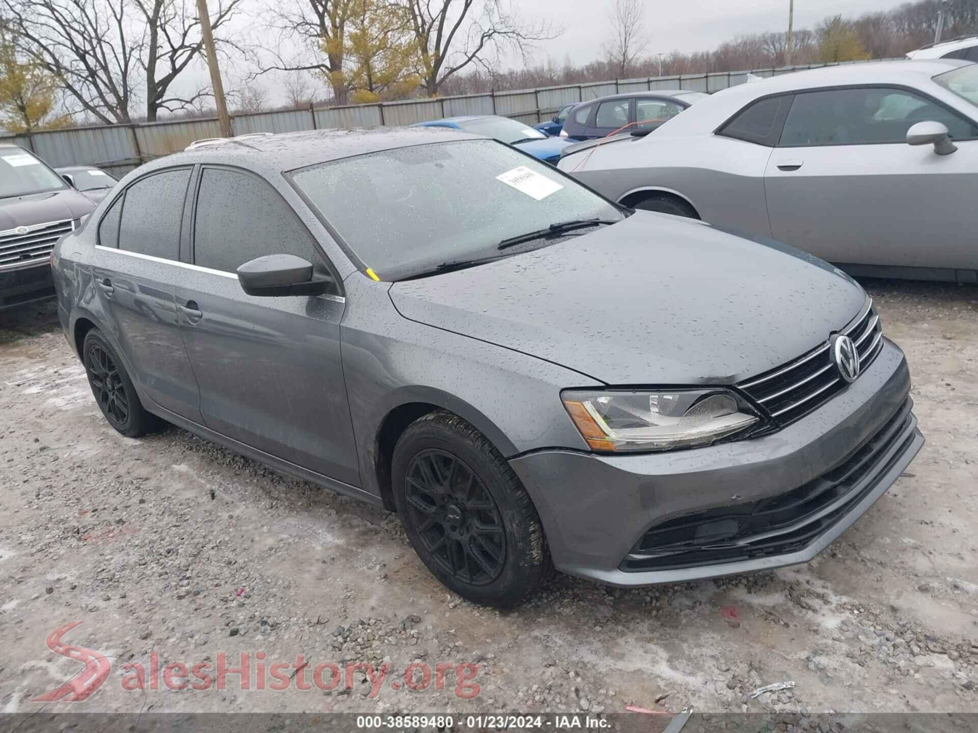 2017 VOLKSWAGEN JETTA — VIN 3VW2B7AJ7HM392354