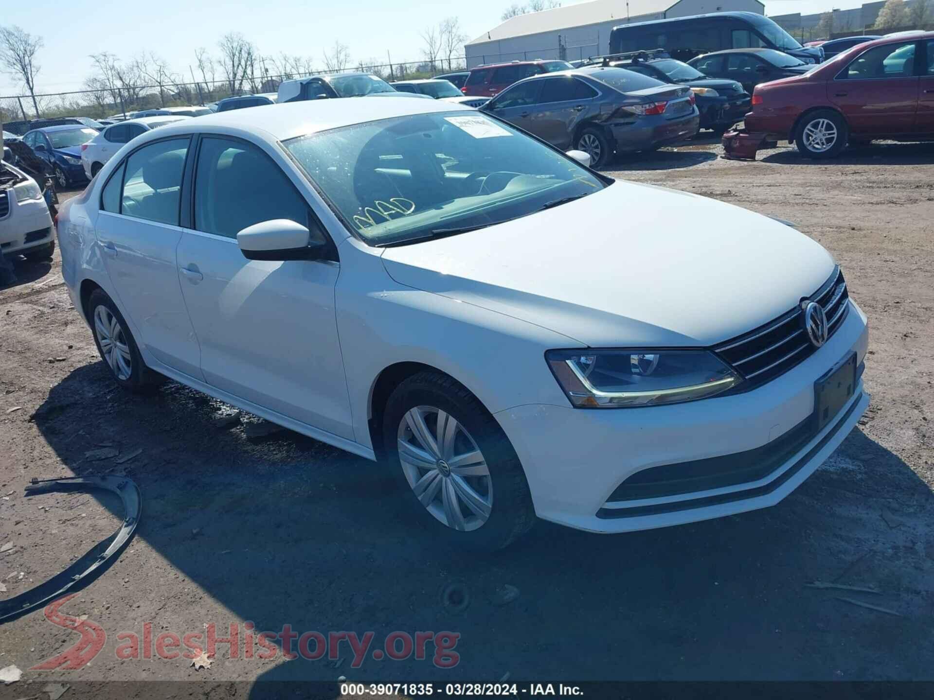 2017 VOLKSWAGEN JETTA — VIN 3VW2B7AJ8HM351750