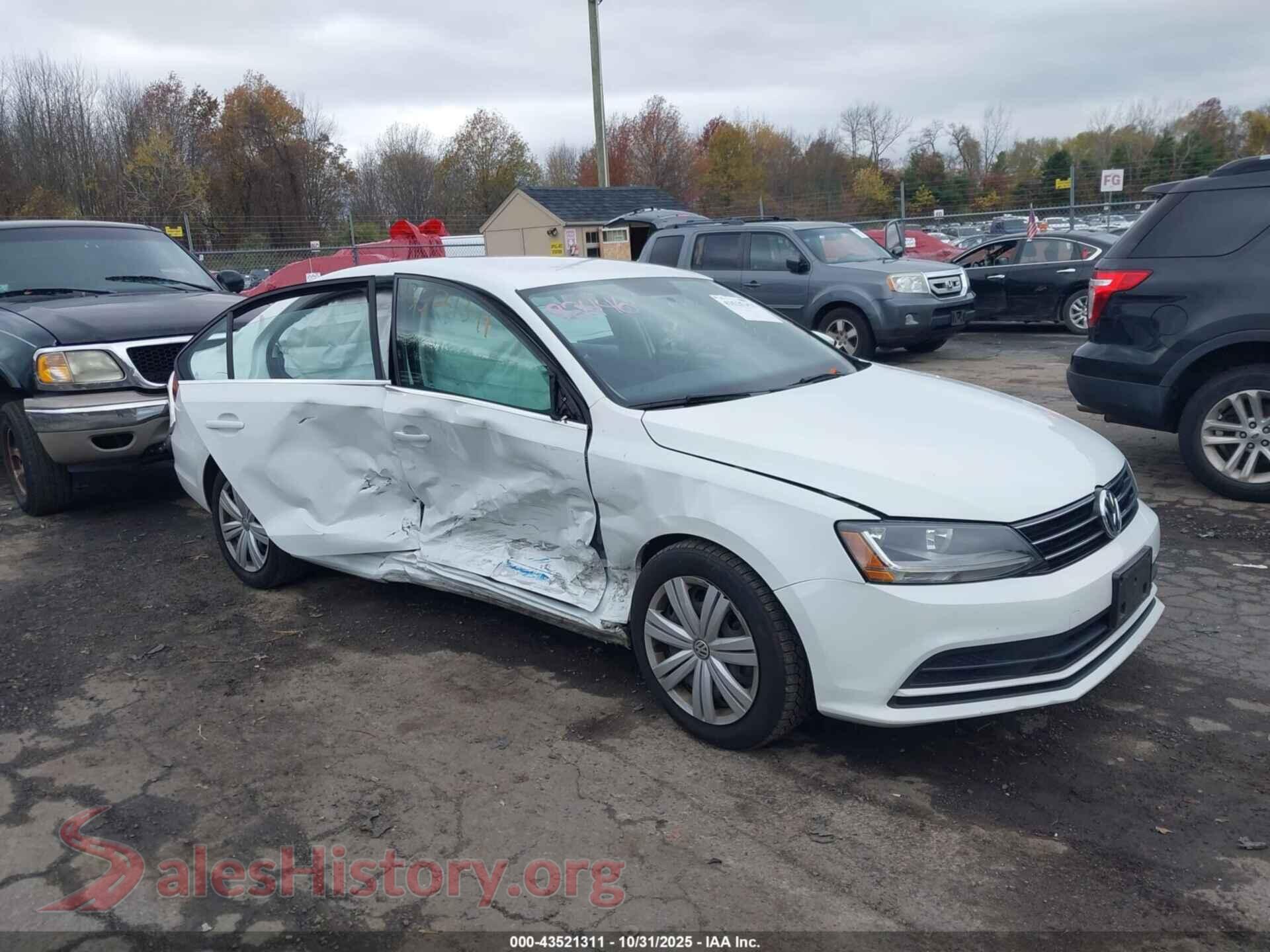 2017 VOLKSWAGEN JETTA — VIN 3VW2B7AJXHM404108