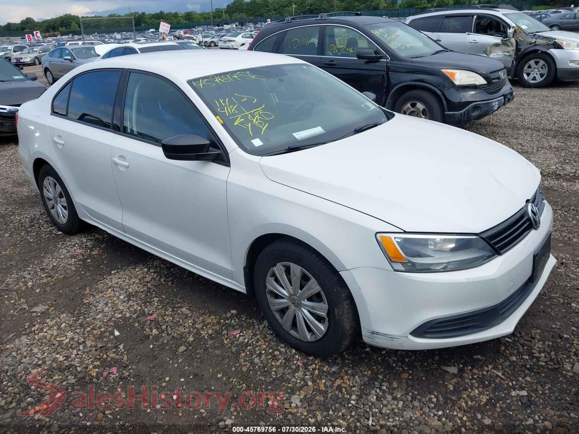 2014 VOLKSWAGEN JETTA — VIN 3VW2K7AJ7EM352707