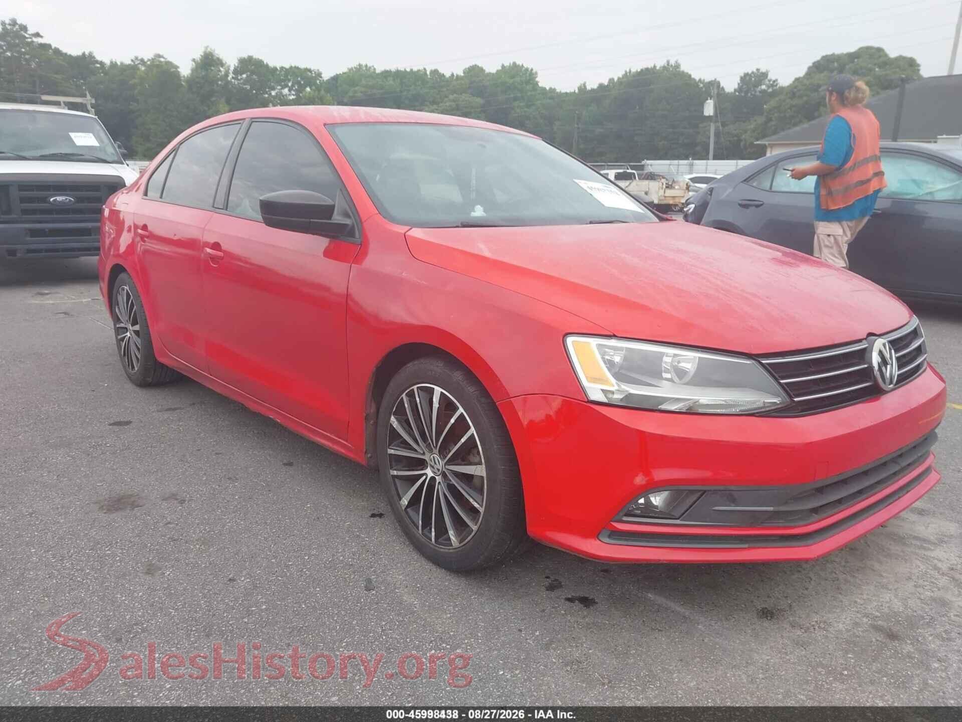 2016 VOLKSWAGEN JETTA — VIN 3VWD17AJ8GM400584
