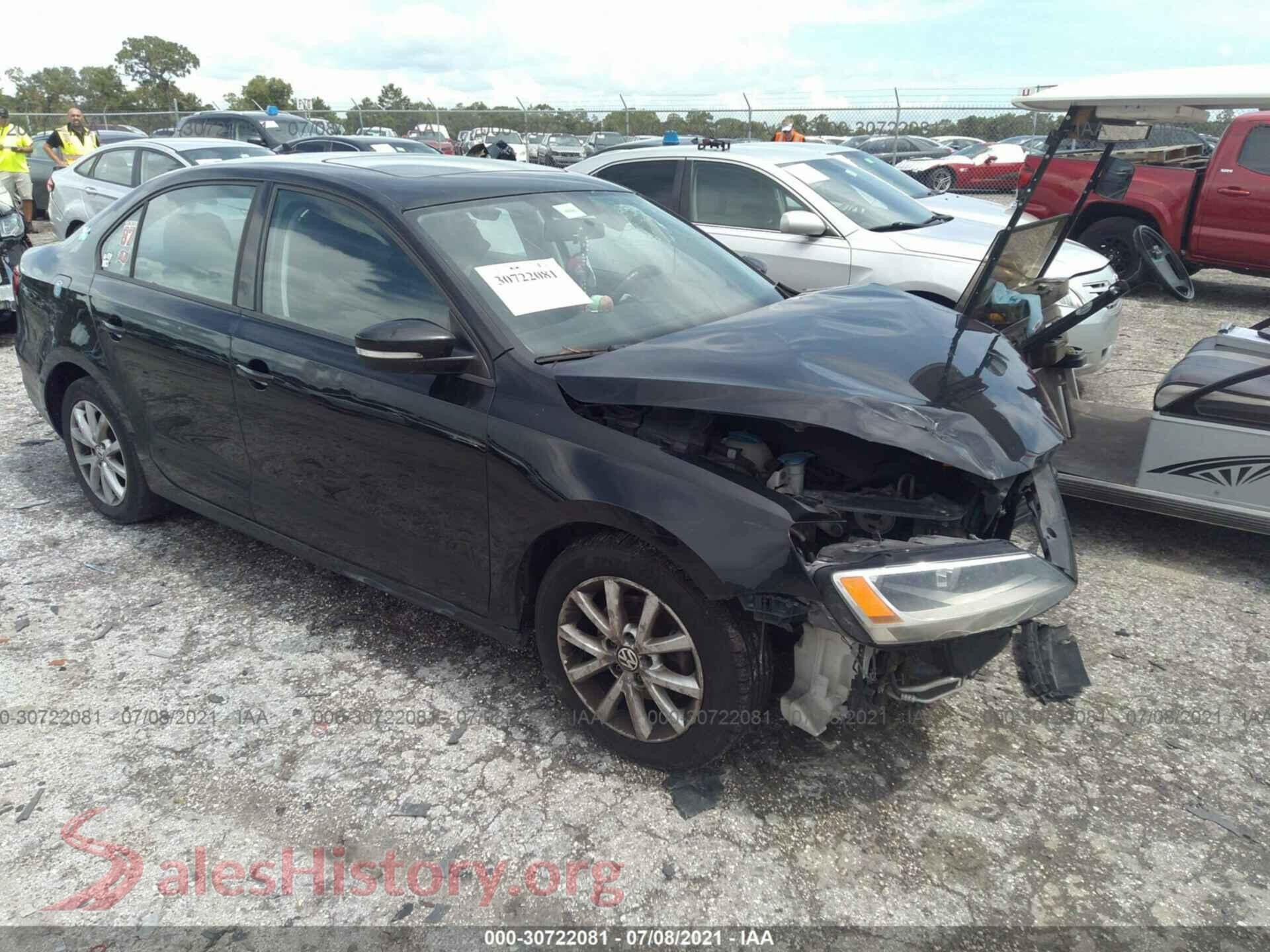 2012 VOLKSWAGEN JETTA SEDAN — VIN 3VWDP7AJ6CM428599