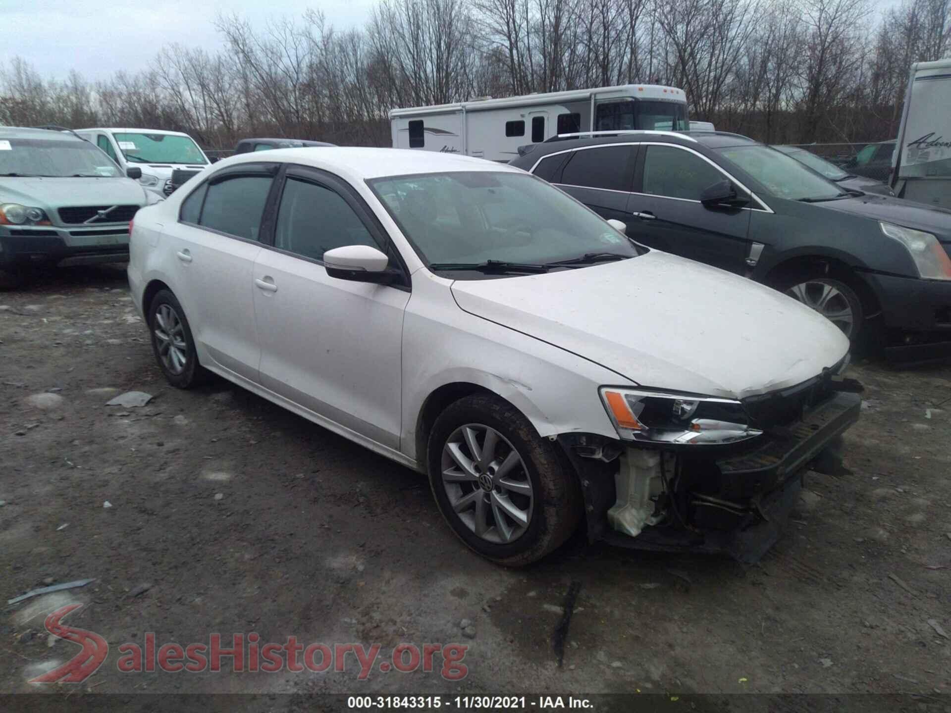 2012 VOLKSWAGEN JETTA SEDAN — VIN 3VWDP7AJ9CM400361