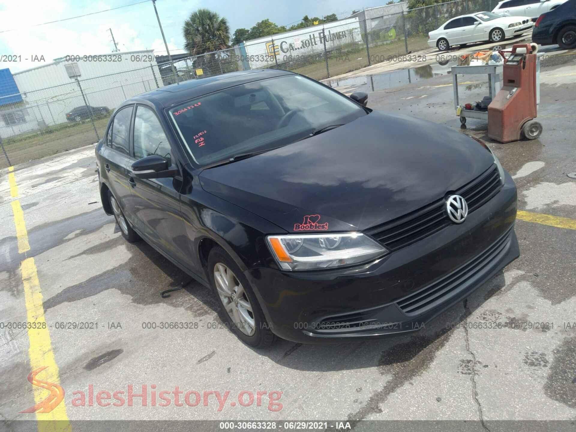 2012 VOLKSWAGEN JETTA SEDAN — VIN 3VWDX7AJ6CM421183