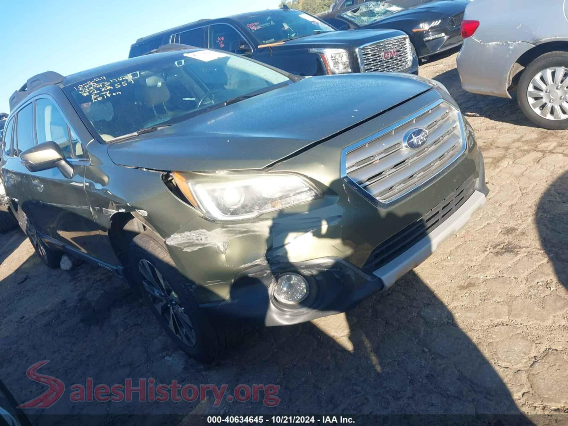 2016 SUBARU OUTBACK — VIN 4S4BSBNC0G3237626