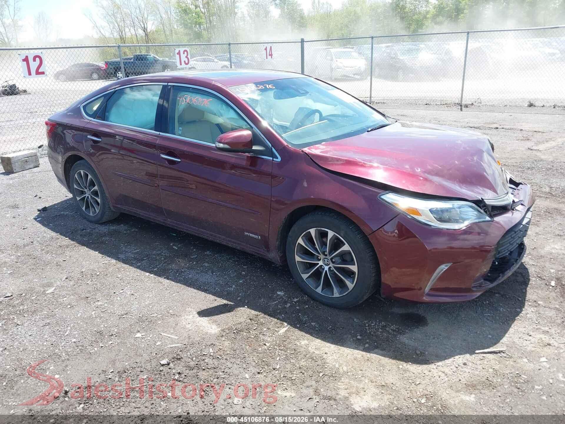 2017 TOYOTA AVALON HYBRID — VIN 4T1BD1EBXHU058968
