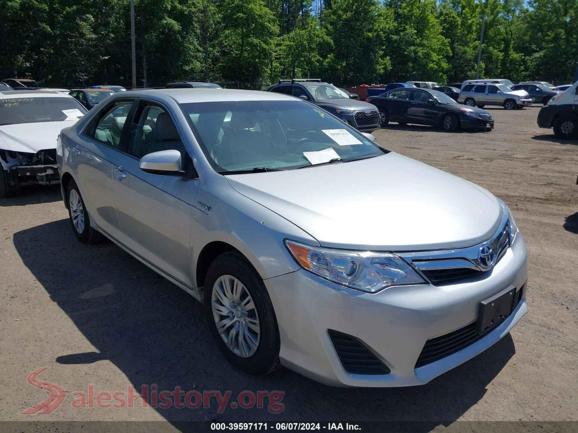 2013 TOYOTA CAMRY HYBRID — VIN 4T1BD1FK7DU091404