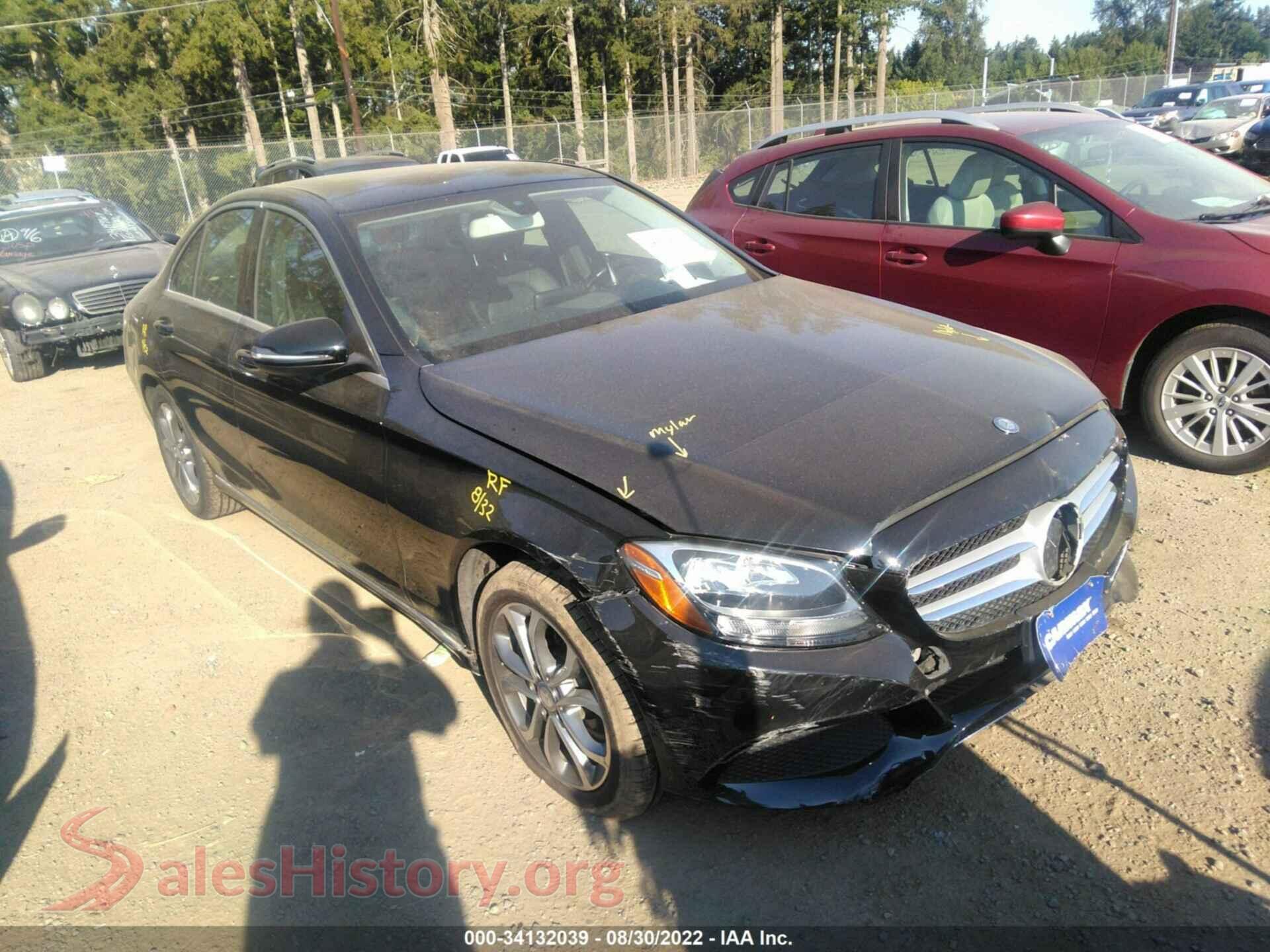 2016 MERCEDES-BENZ C-CLASS — VIN 55SWF4KB7GU176553