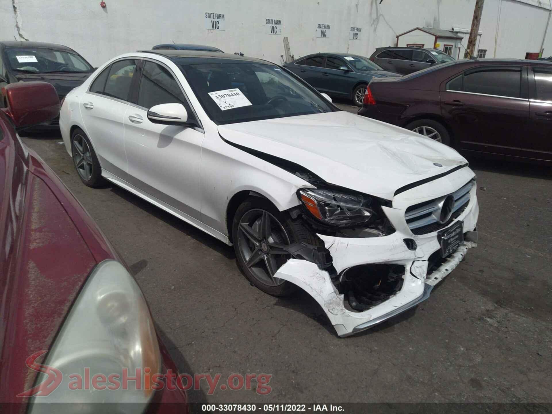 2016 MERCEDES-BENZ C-CLASS — VIN 55SWF4KBXGU107467