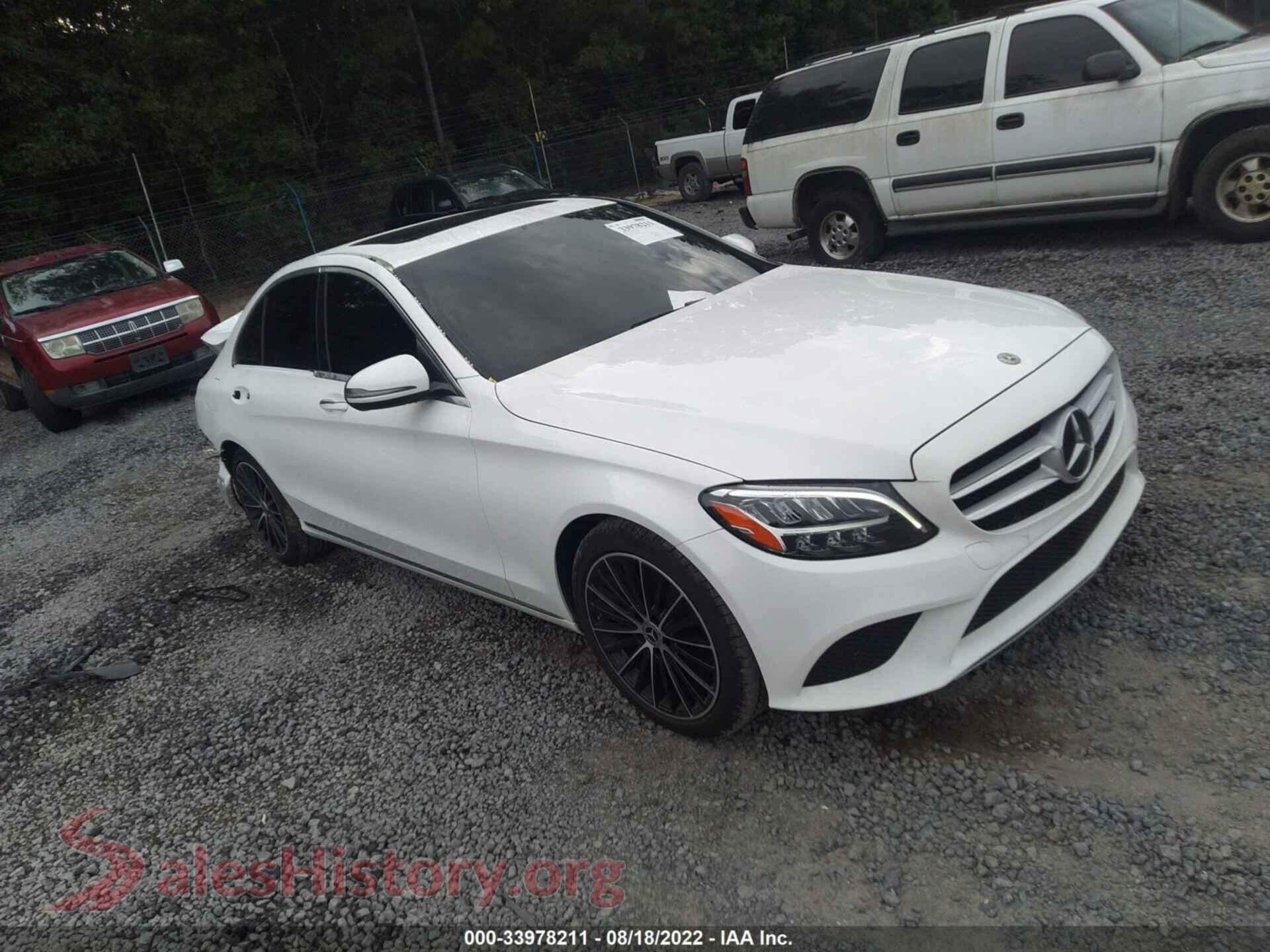 2019 MERCEDES-BENZ C-CLASS — VIN 55SWF8DB0KU288060