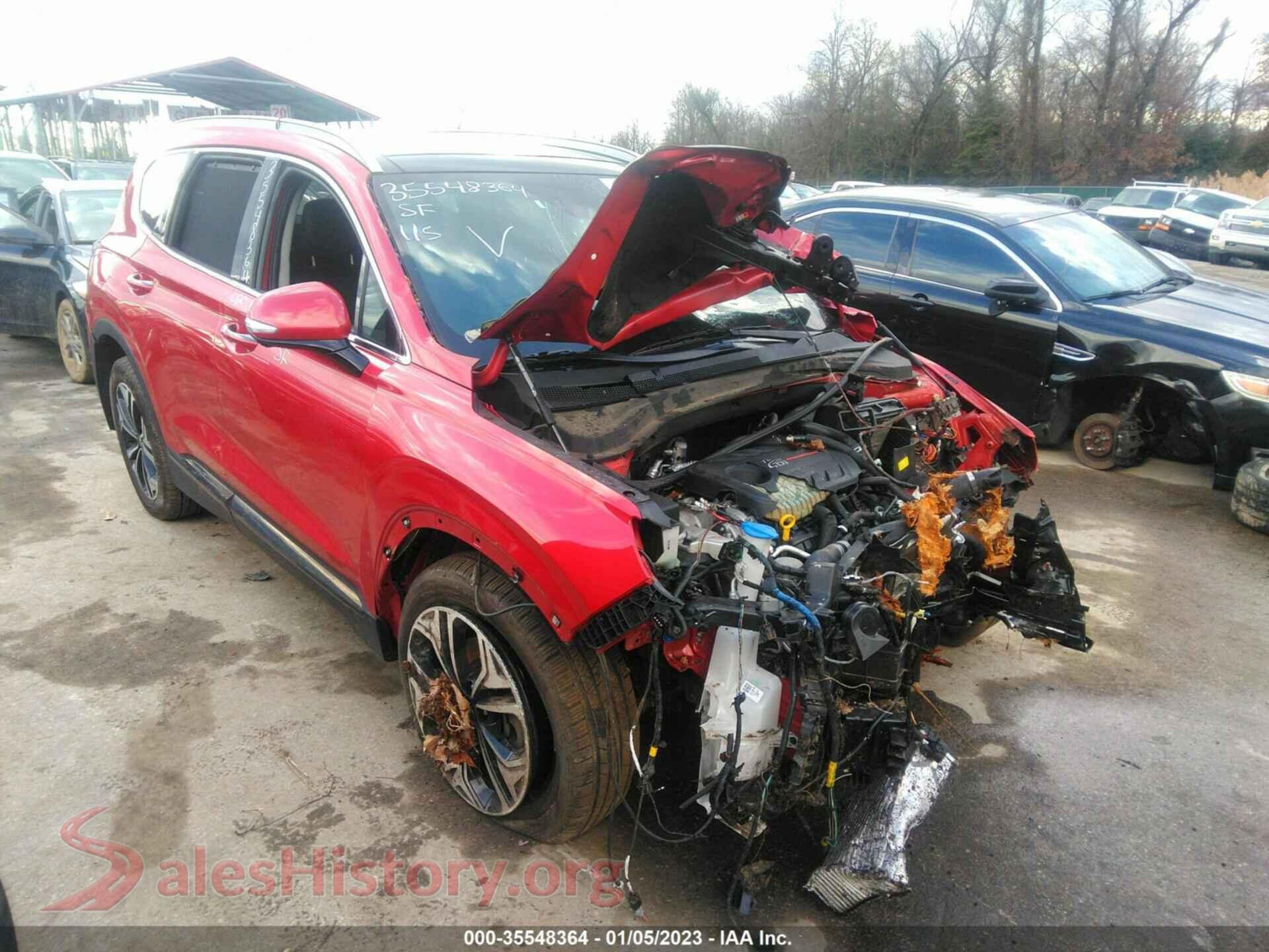 2020 HYUNDAI SANTA FE — VIN 5NMS5CAA0LH296581
