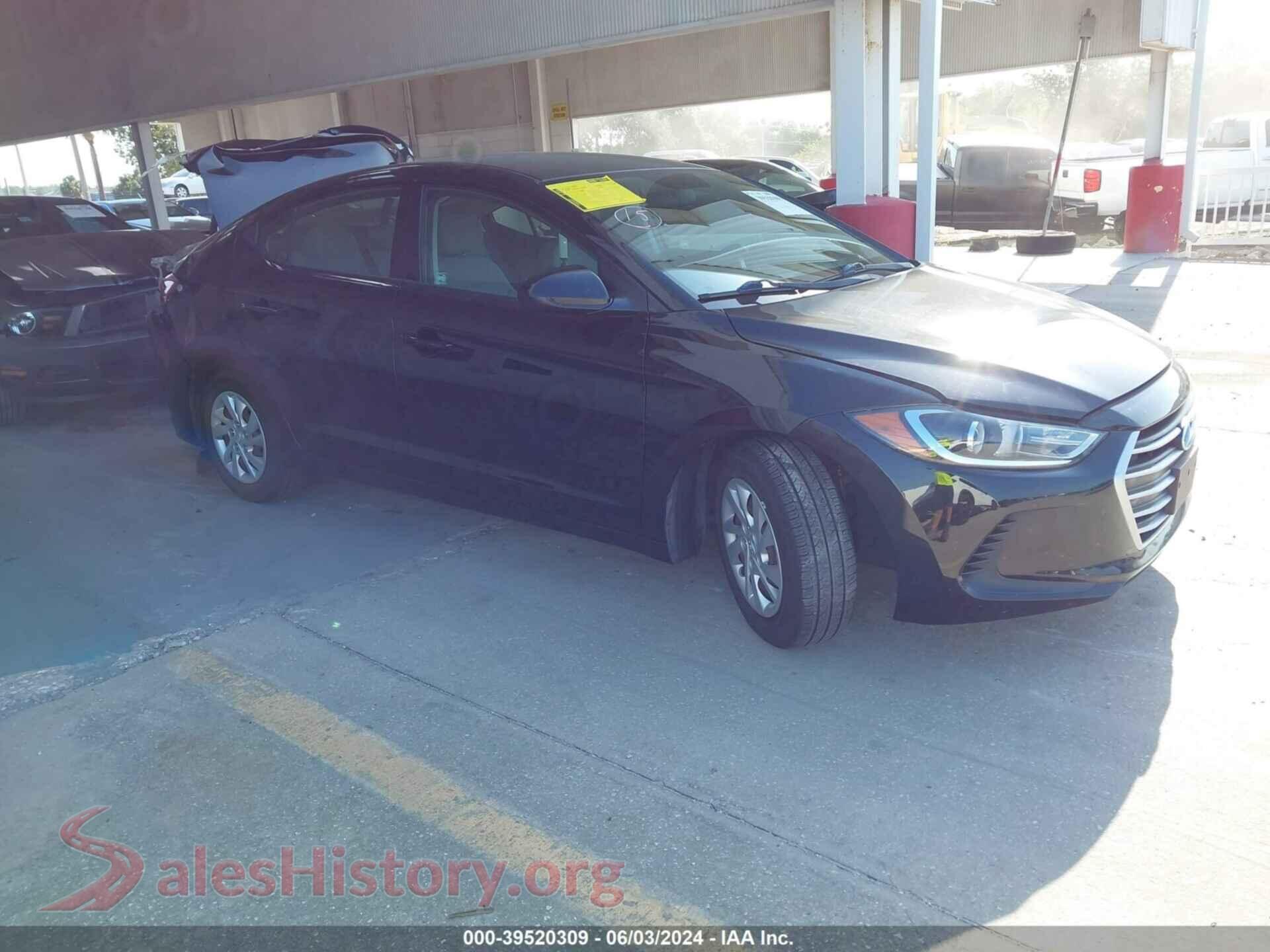 2017 HYUNDAI ELANTRA — VIN 5NPD74LF6HH198957