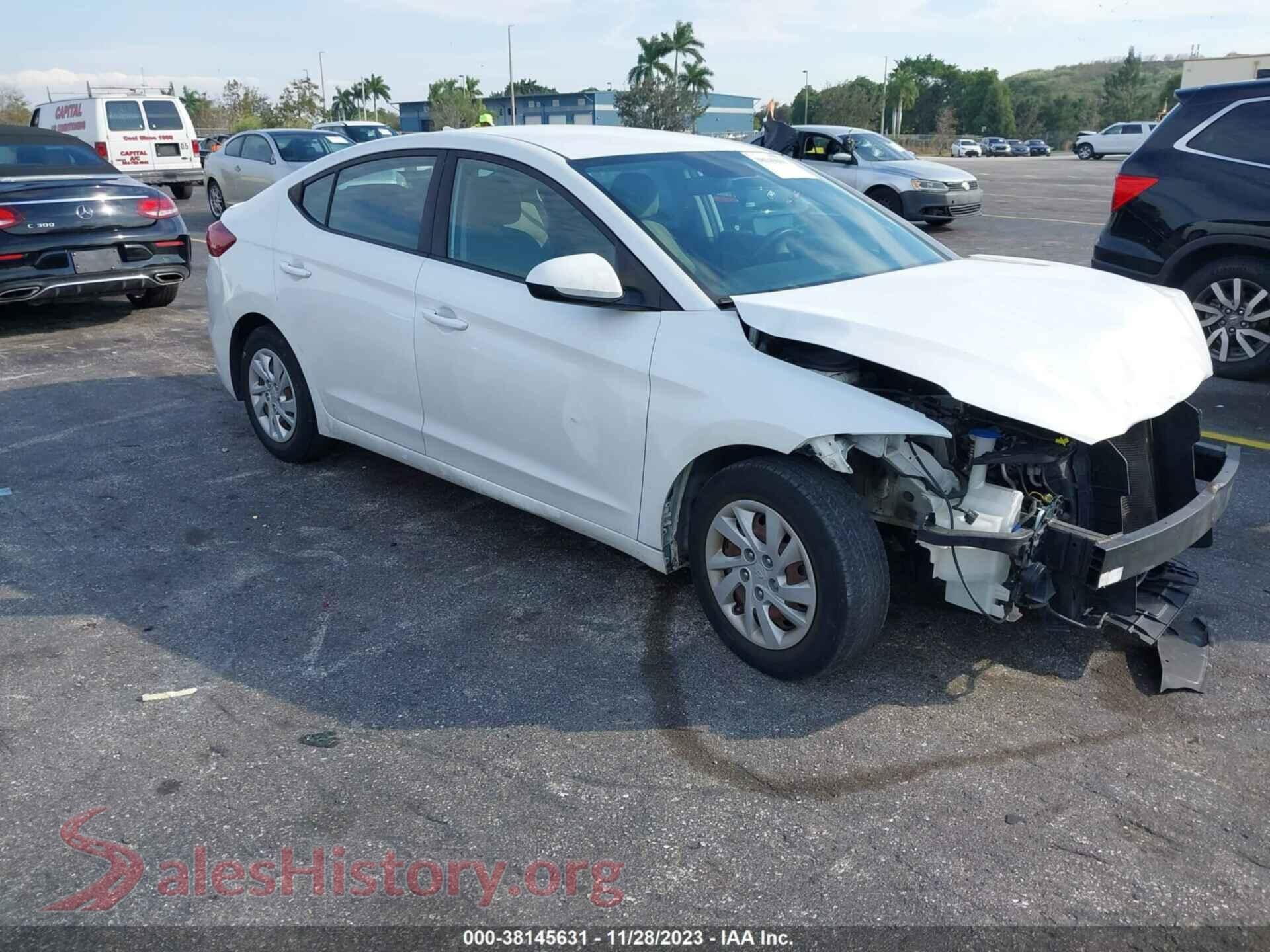 2017 HYUNDAI ELANTRA — VIN 5NPD74LF7HH137651