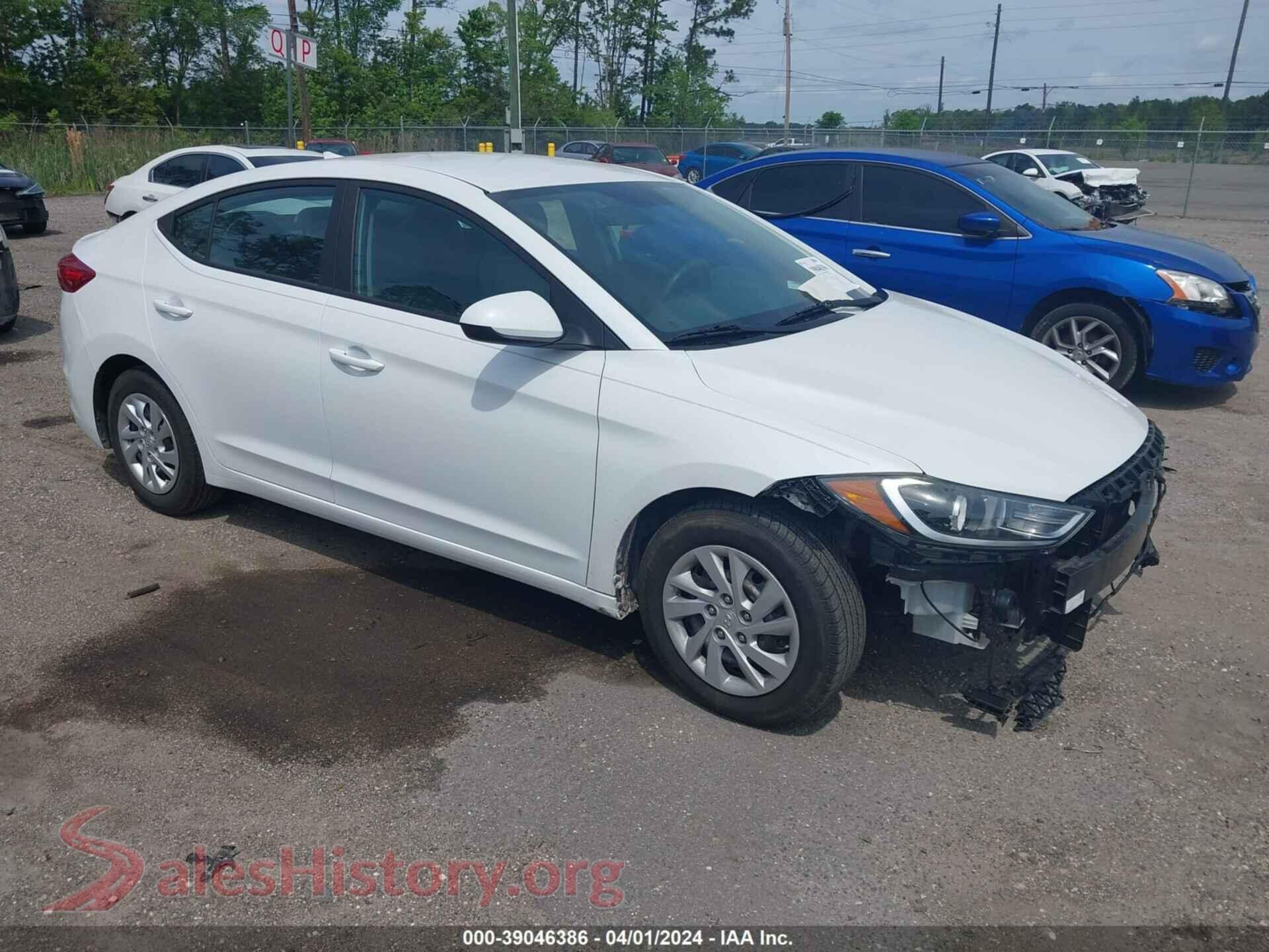 2017 HYUNDAI ELANTRA — VIN 5NPD74LF8HH164910