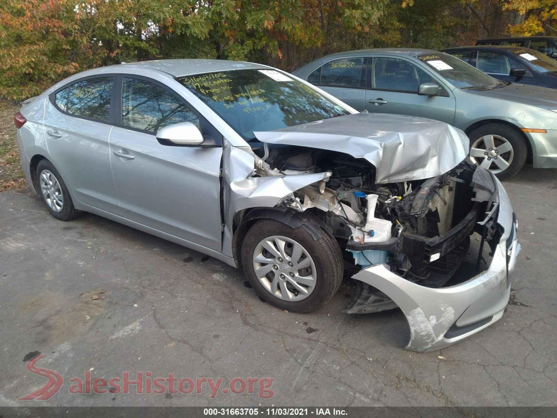 2017 HYUNDAI ELANTRA — VIN 5NPD74LF9HH192764