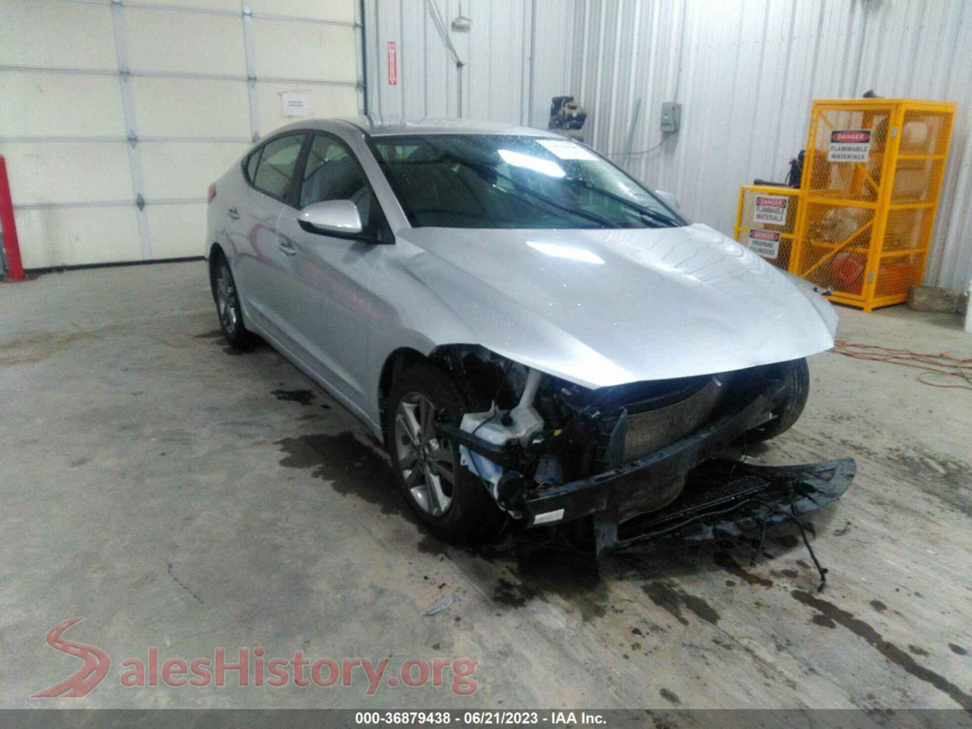 2018 HYUNDAI ELANTRA — VIN 5NPD84LF1JH309319