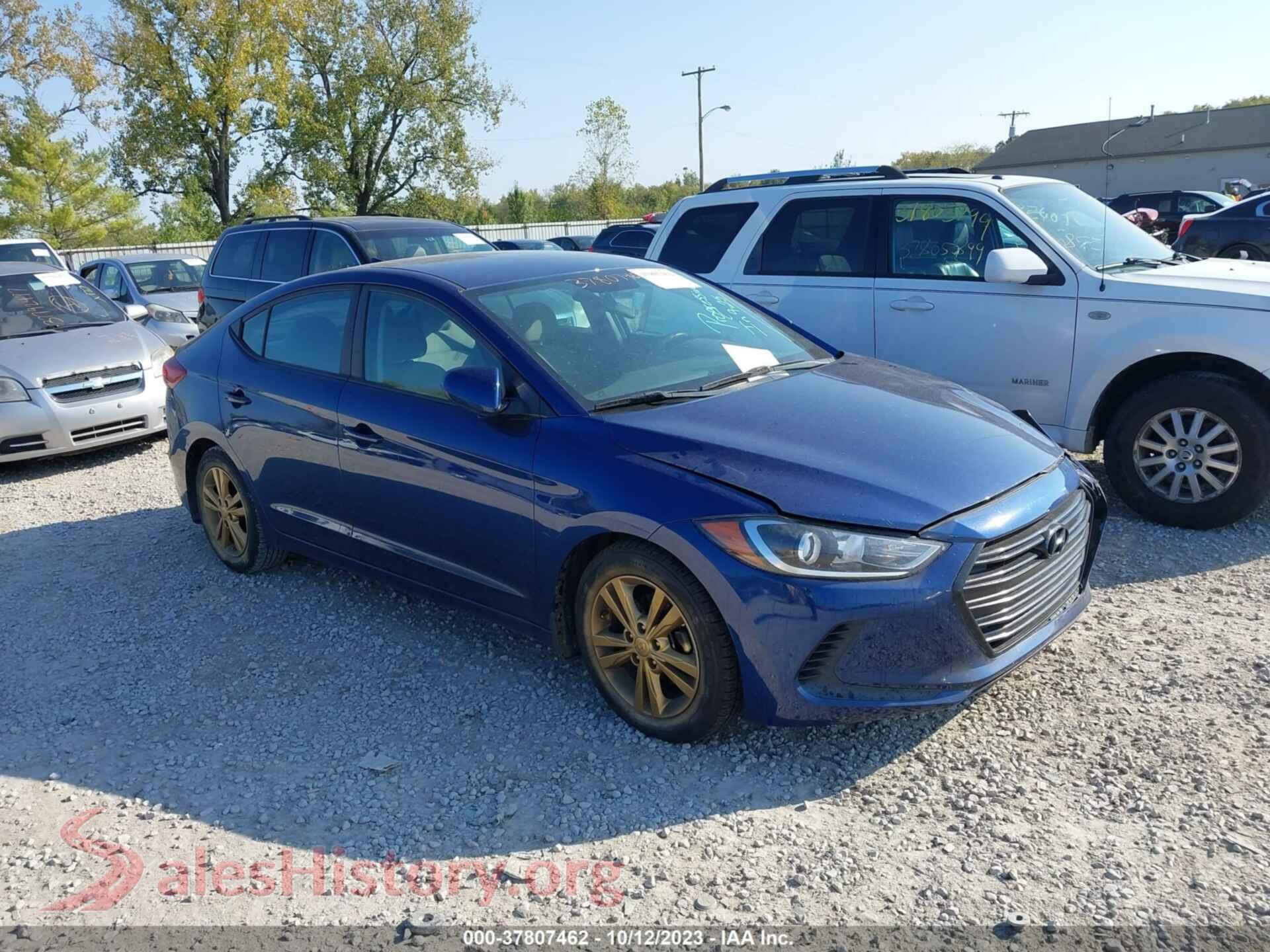 2018 HYUNDAI ELANTRA — VIN 5NPD84LF8JH213557