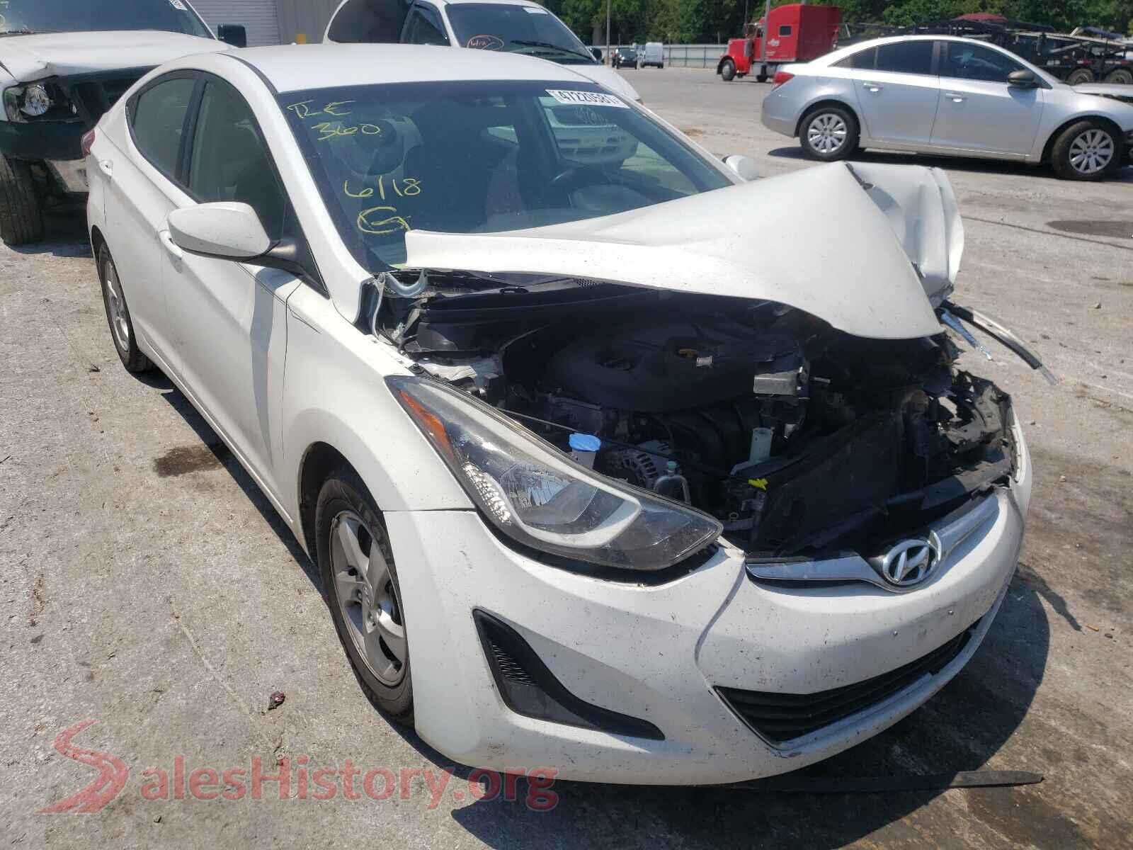 2014 HYUNDAI ELANTRA — VIN 5NPDH4AE2EH487613