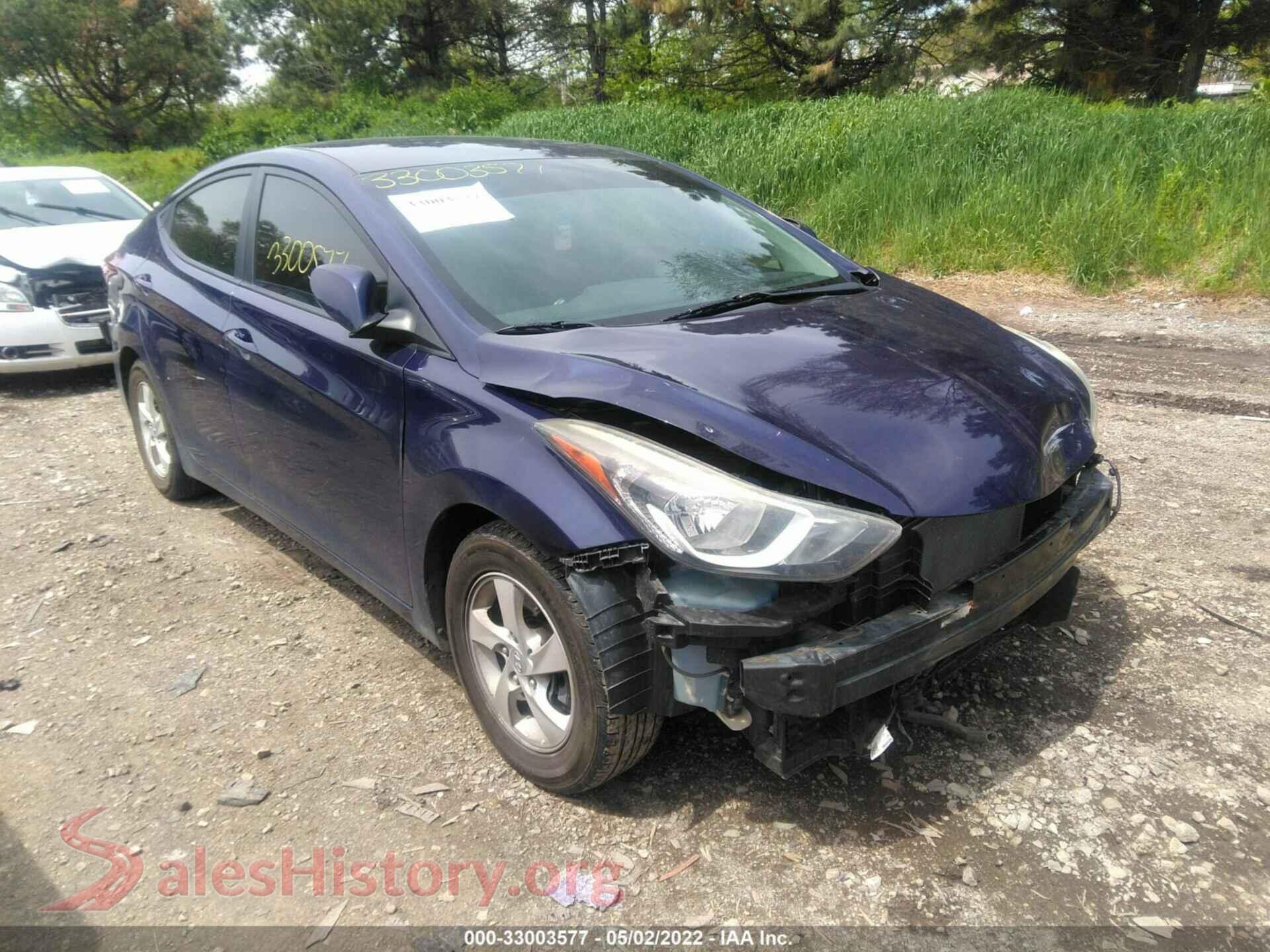 2014 HYUNDAI ELANTRA — VIN 5NPDH4AE8EH529492