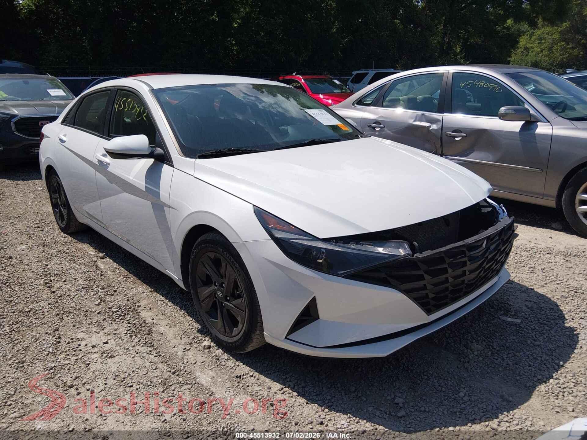 2021 HYUNDAI ELANTRA — VIN 5NPLM4AG2MH018643