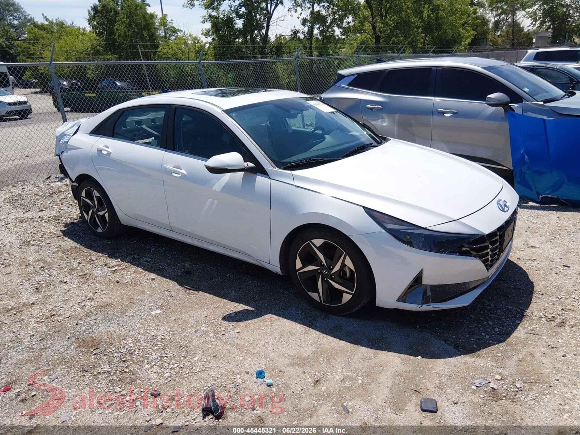 2021 HYUNDAI ELANTRA — VIN 5NPLP4AG1MH024120