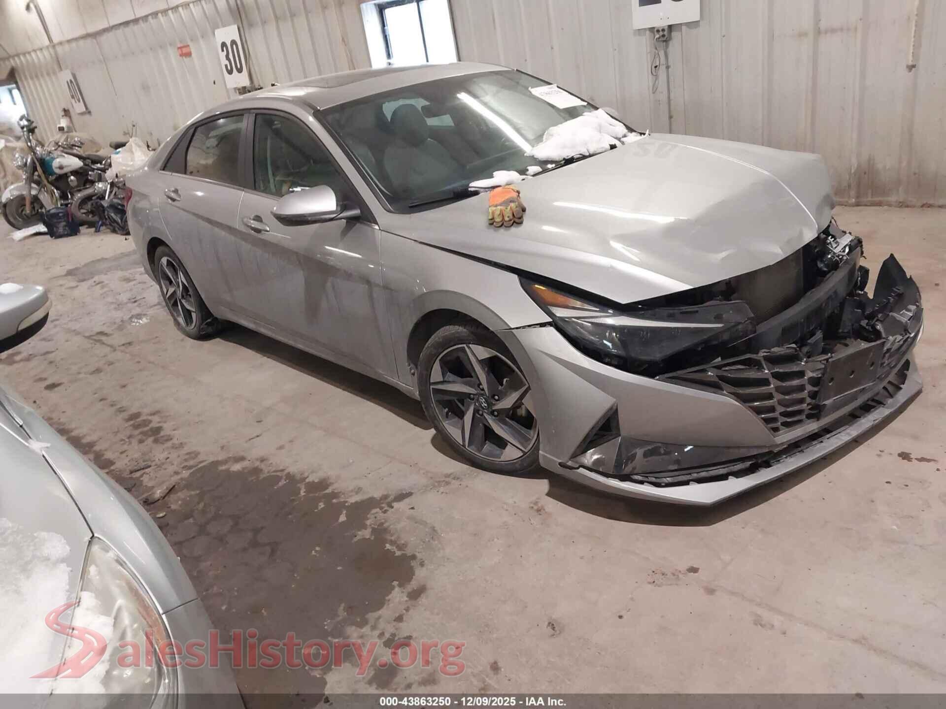 2021 HYUNDAI ELANTRA — VIN 5NPLP4AG4MH016447
