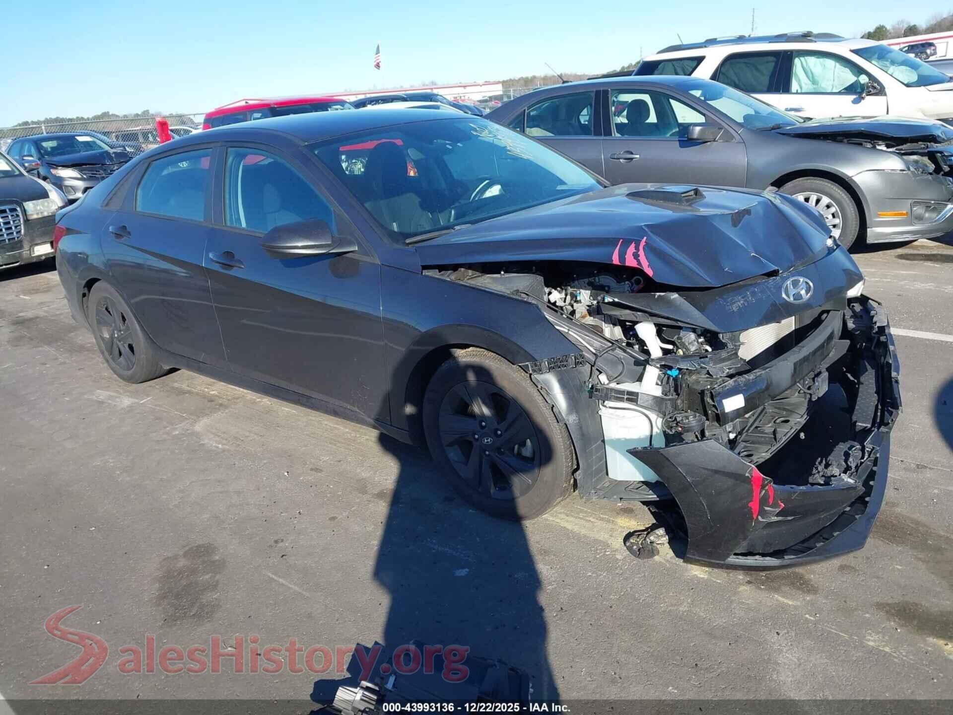 2021 HYUNDAI ELANTRA — VIN 5NPLS4AG6MH017629