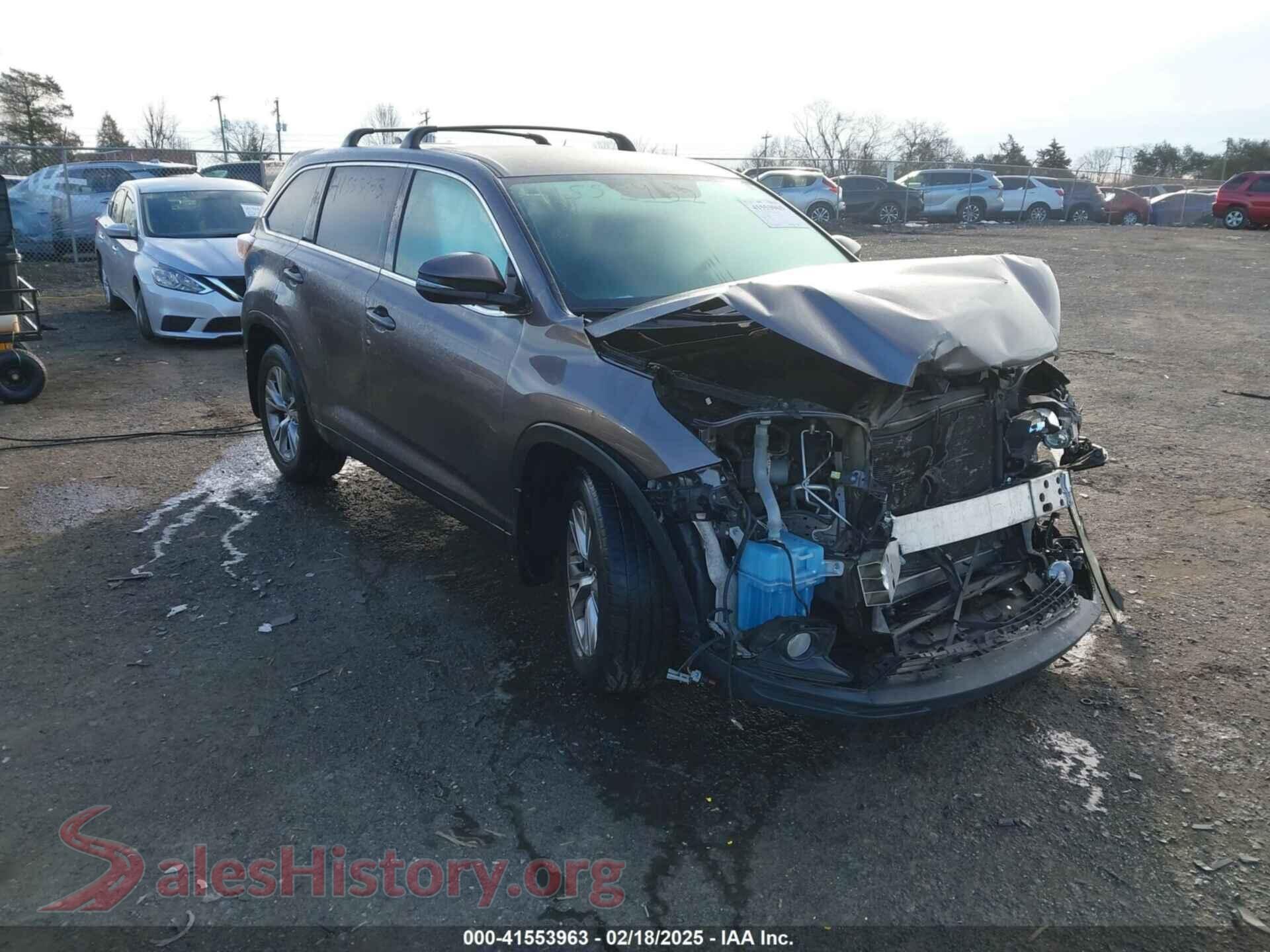 2016 TOYOTA HIGHLANDER — VIN 5TDBKRFH6GS356142