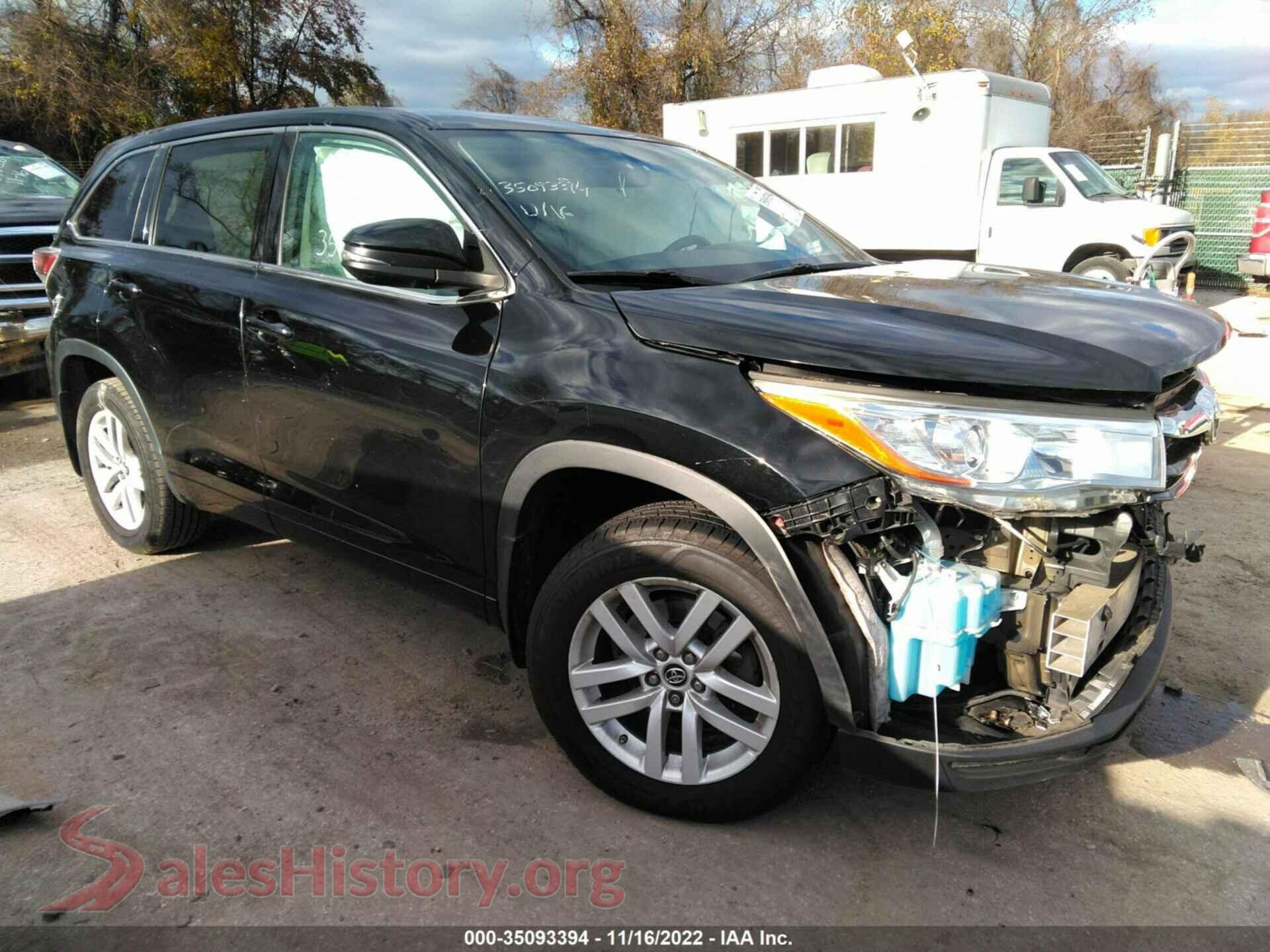 2016 TOYOTA HIGHLANDER — VIN 5TDBKRFH8GS236262
