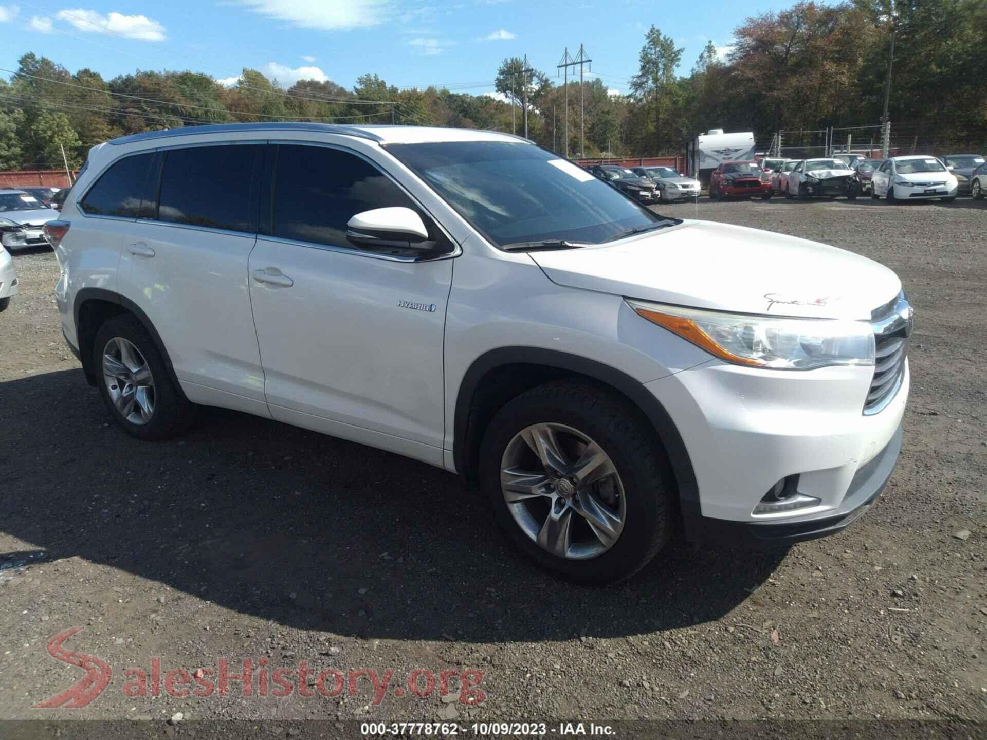 2015 TOYOTA HIGHLANDER HYBRID — VIN 5TDDCRFH4FS012880