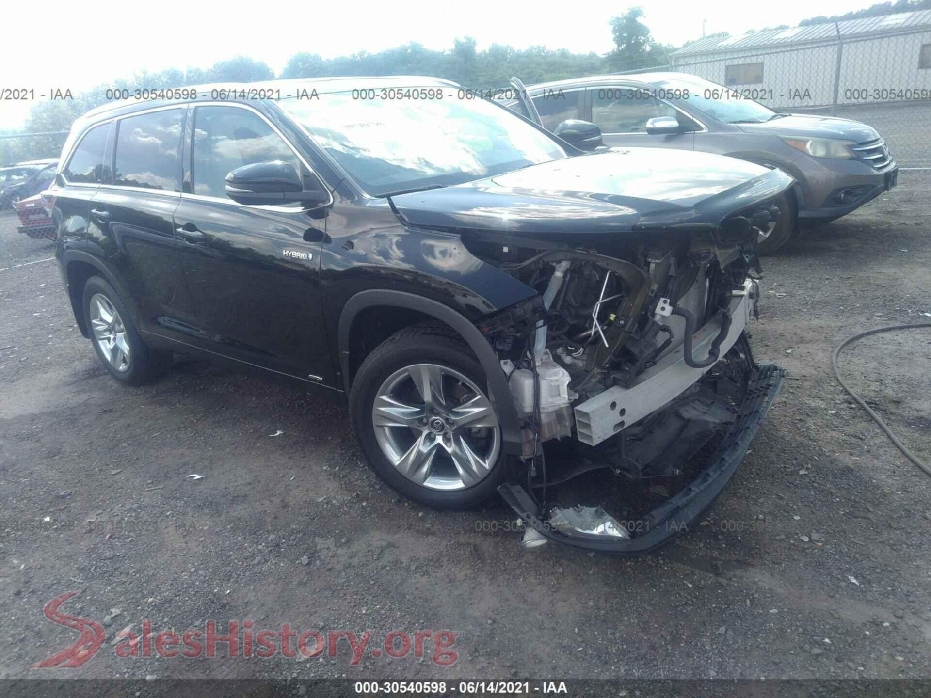2016 TOYOTA HIGHLANDER HYBRID — VIN 5TDDCRFHXGS014103